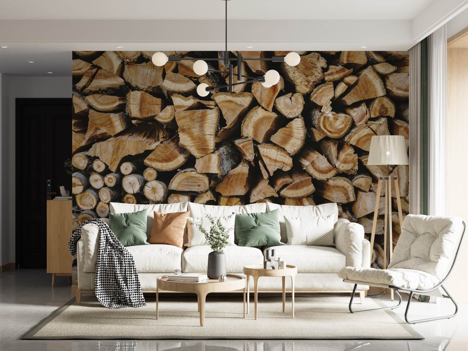 Fototapet bucăți de lemn puse împreună