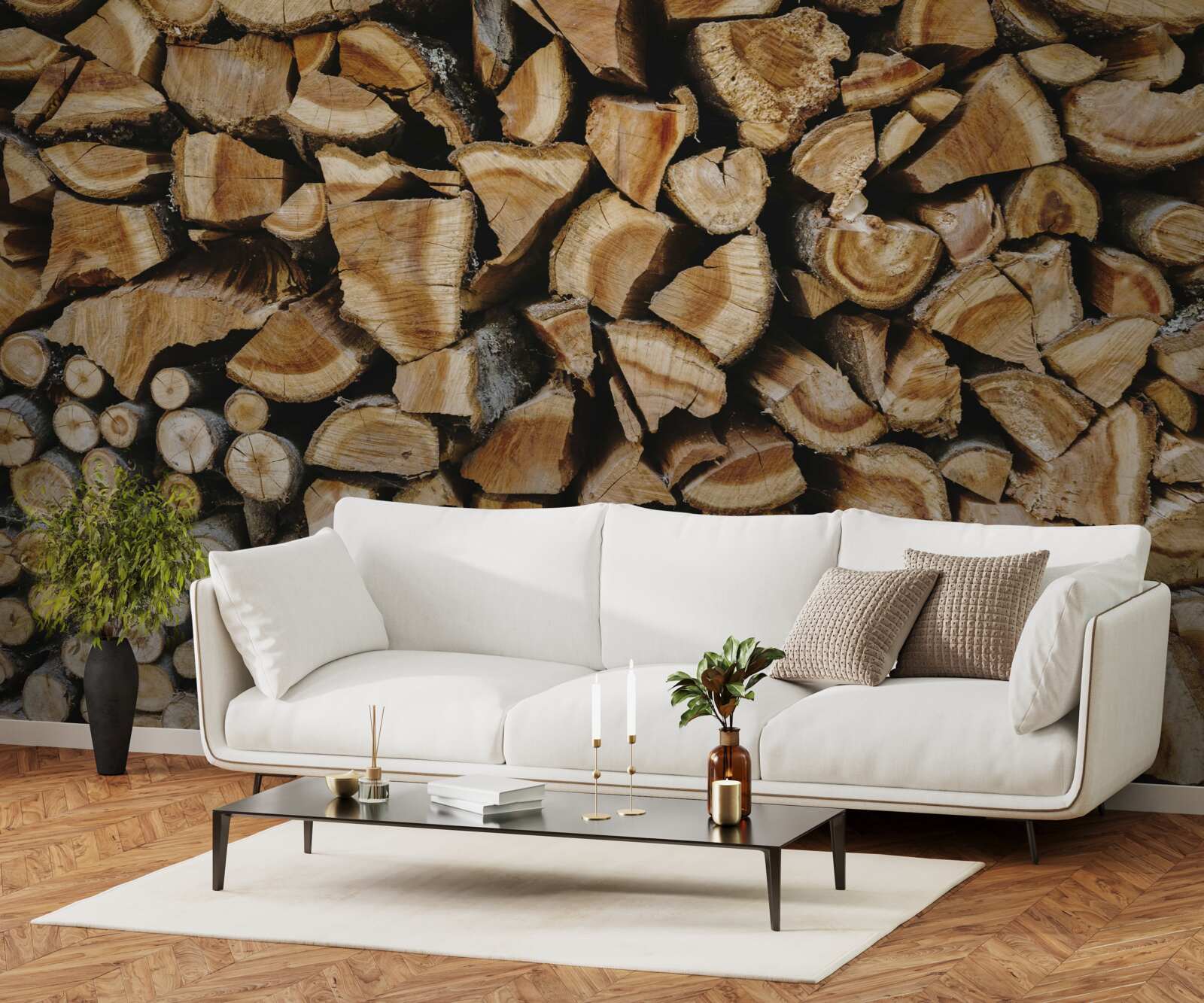 Fototapet bucăți de lemn puse împreună