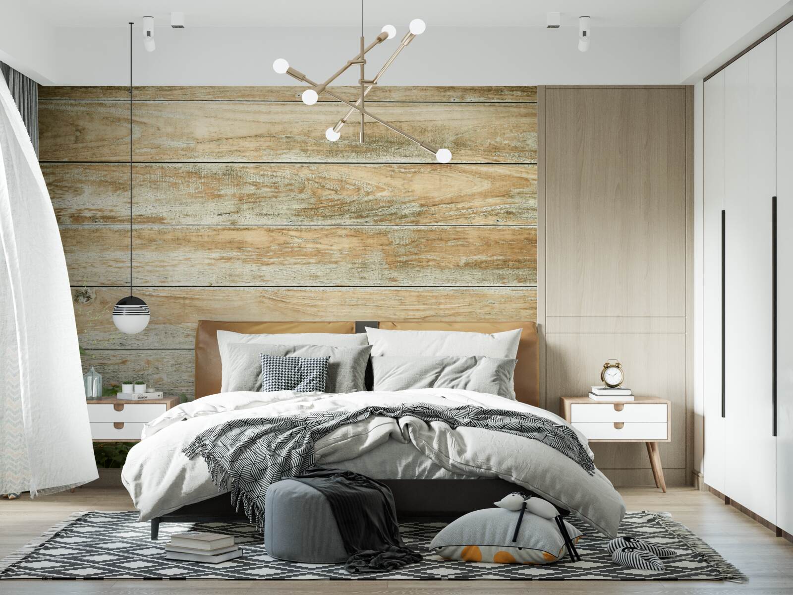 Fototapet flori galbene pe fundalul parchetului înconjurat de verdeață