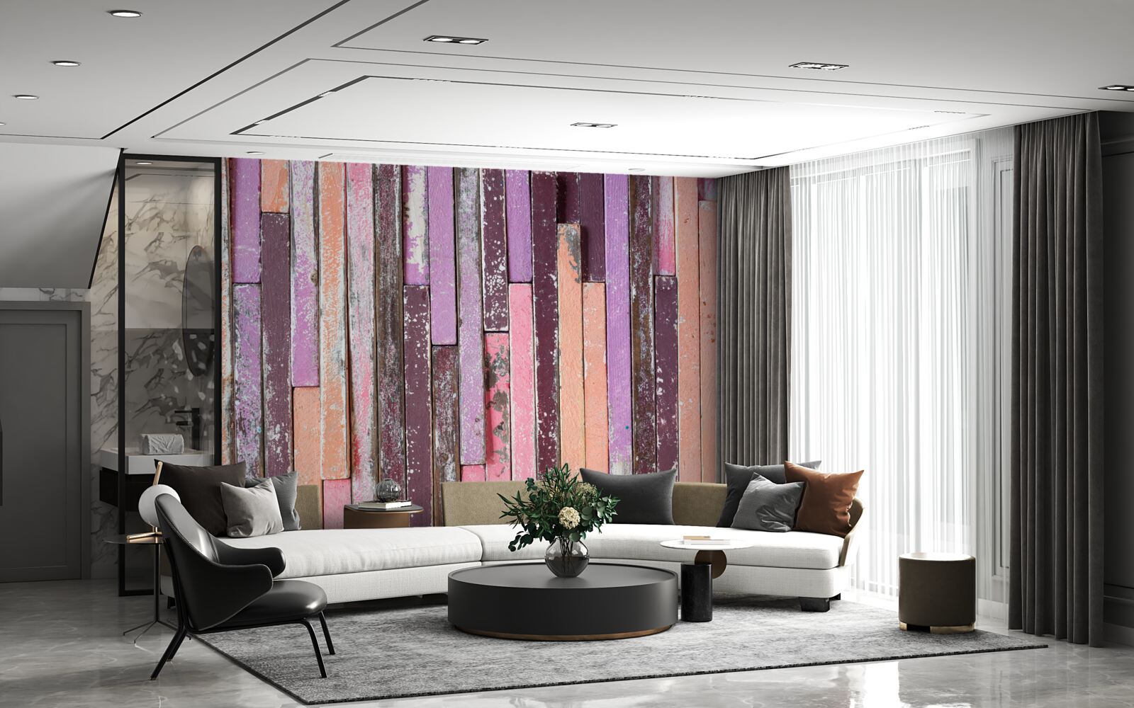 Fototapet baghete de parchet din lemn în diferite culori, de pe vremuri