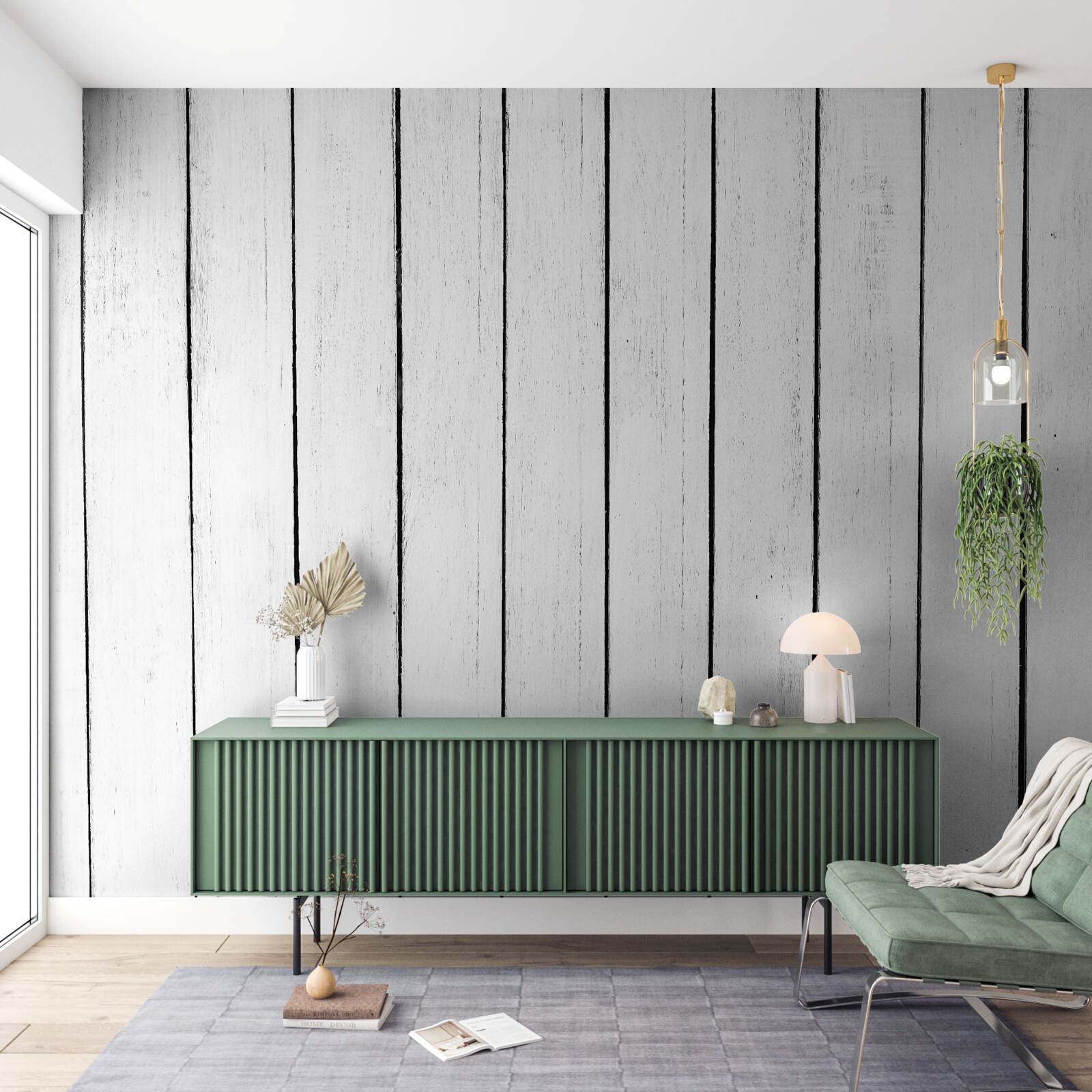 Fototapet placa de parchet alb