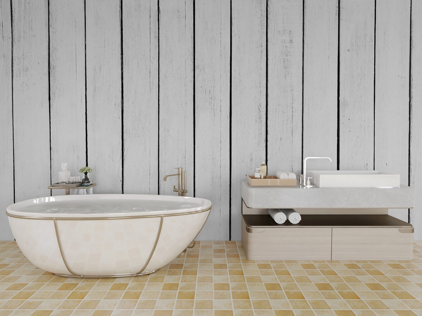 Fototapet placa de parchet alb