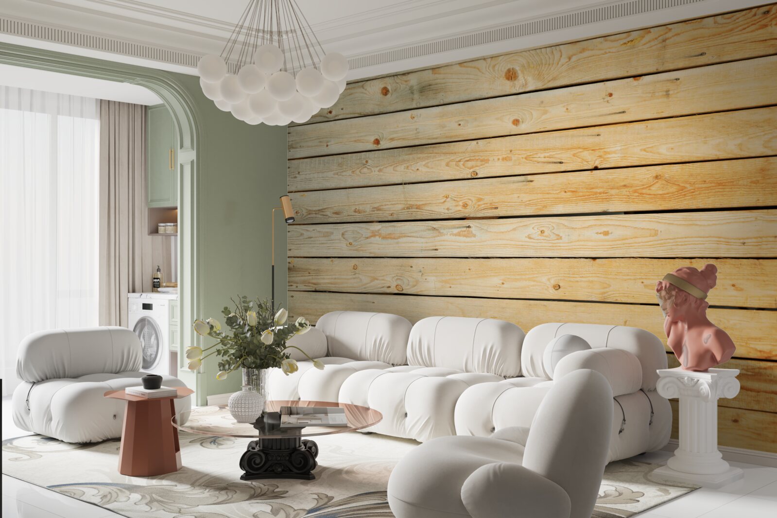 Fototapet bastoane din lemn maro deschis