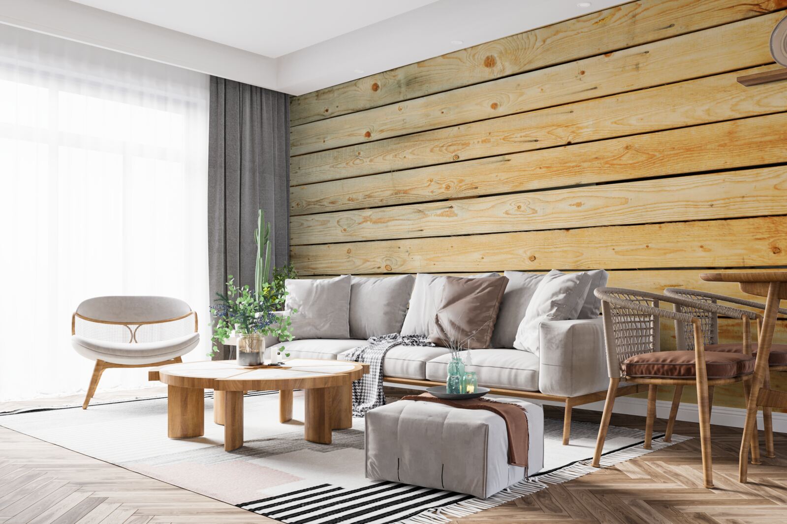 Fototapet bastoane din lemn maro deschis