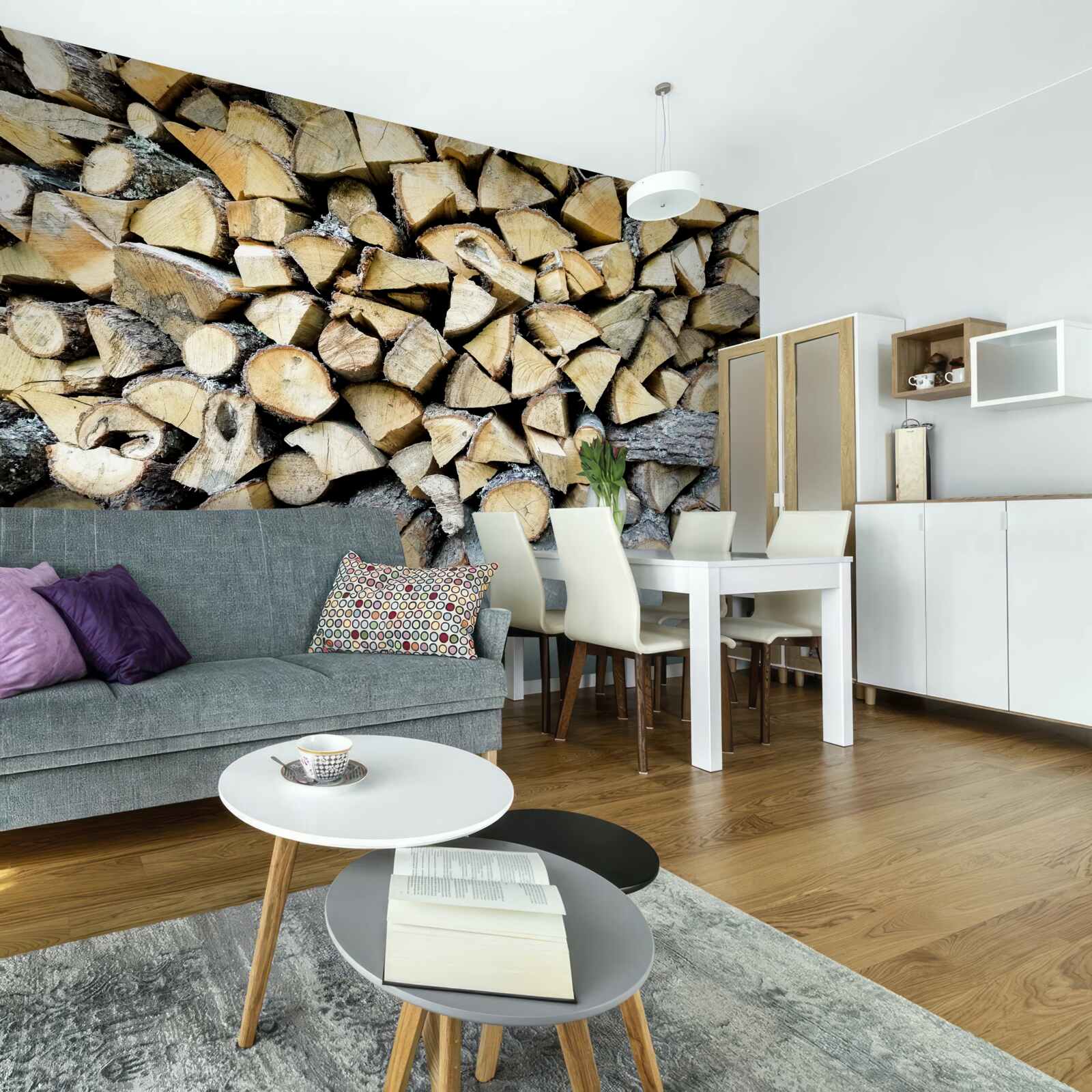 Fototapet blocuri din deșeuri de lemn