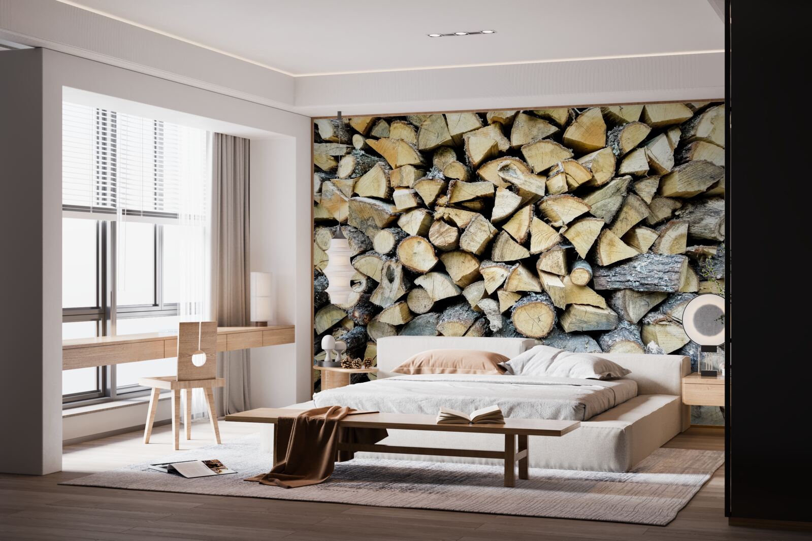 Fototapet blocuri din deșeuri de lemn