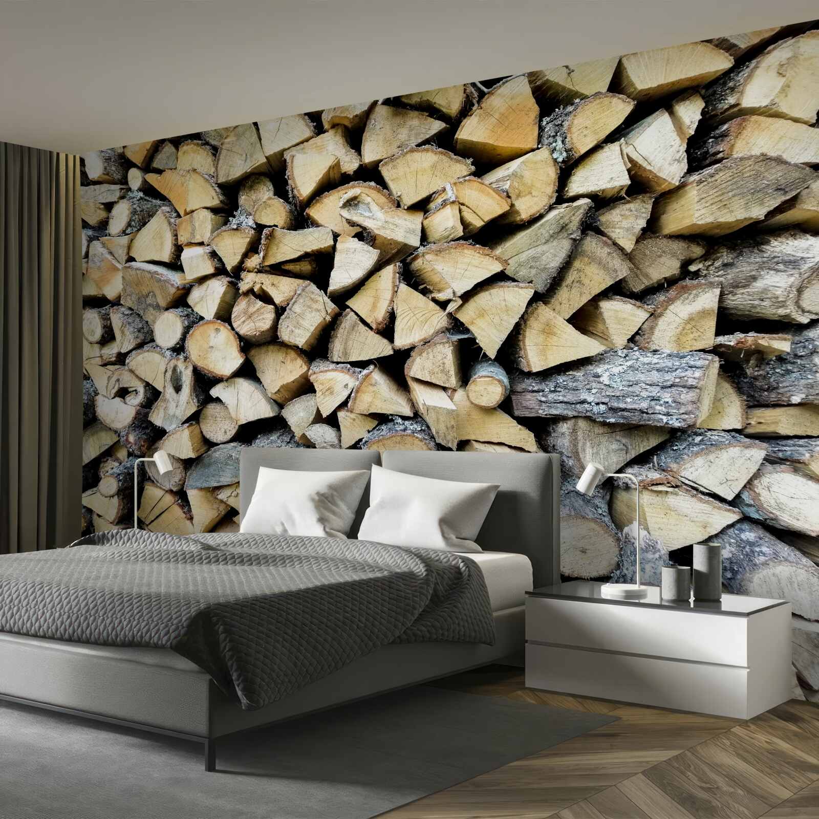 Fototapet blocuri din deșeuri de lemn