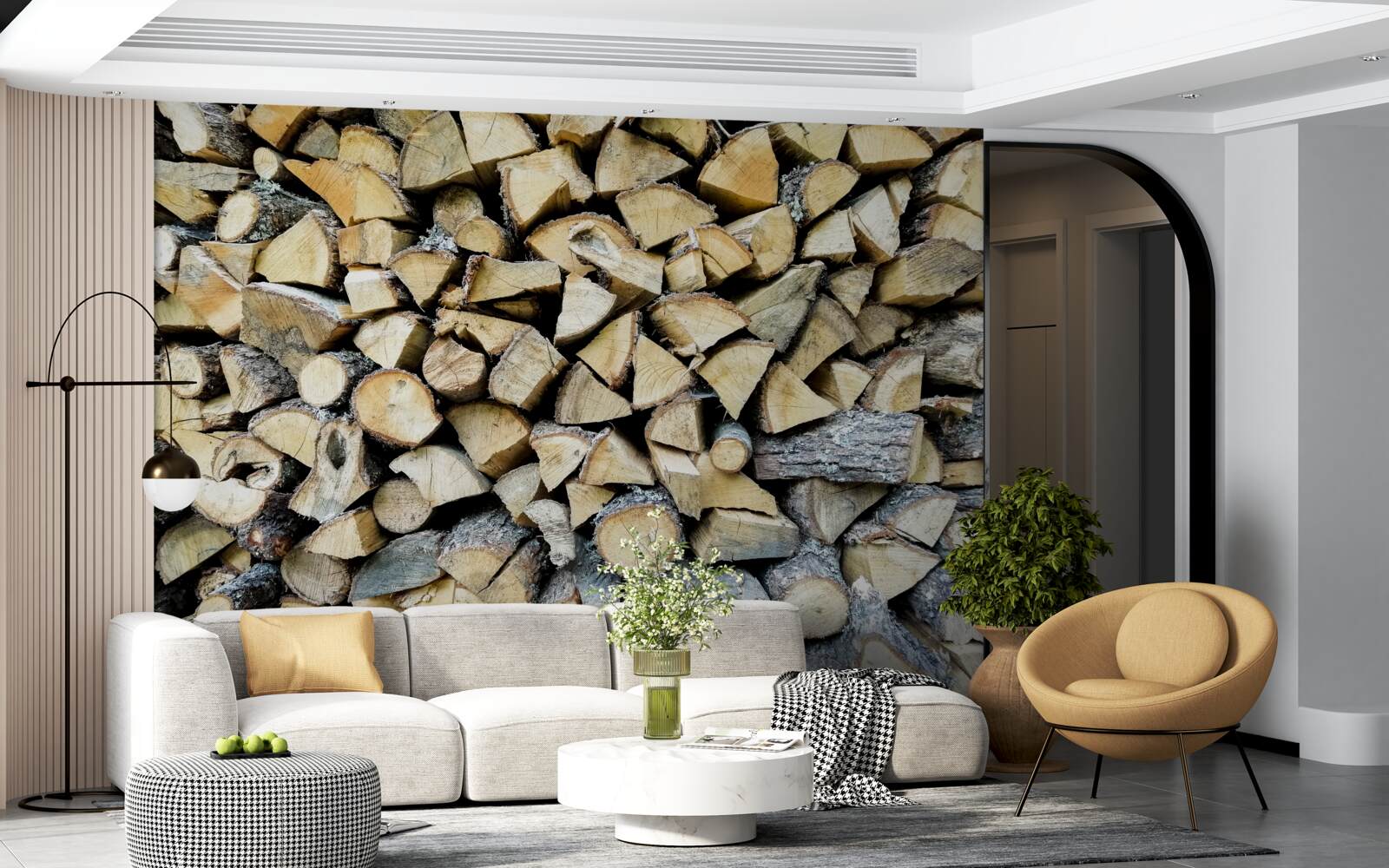 Fototapet blocuri din deșeuri de lemn