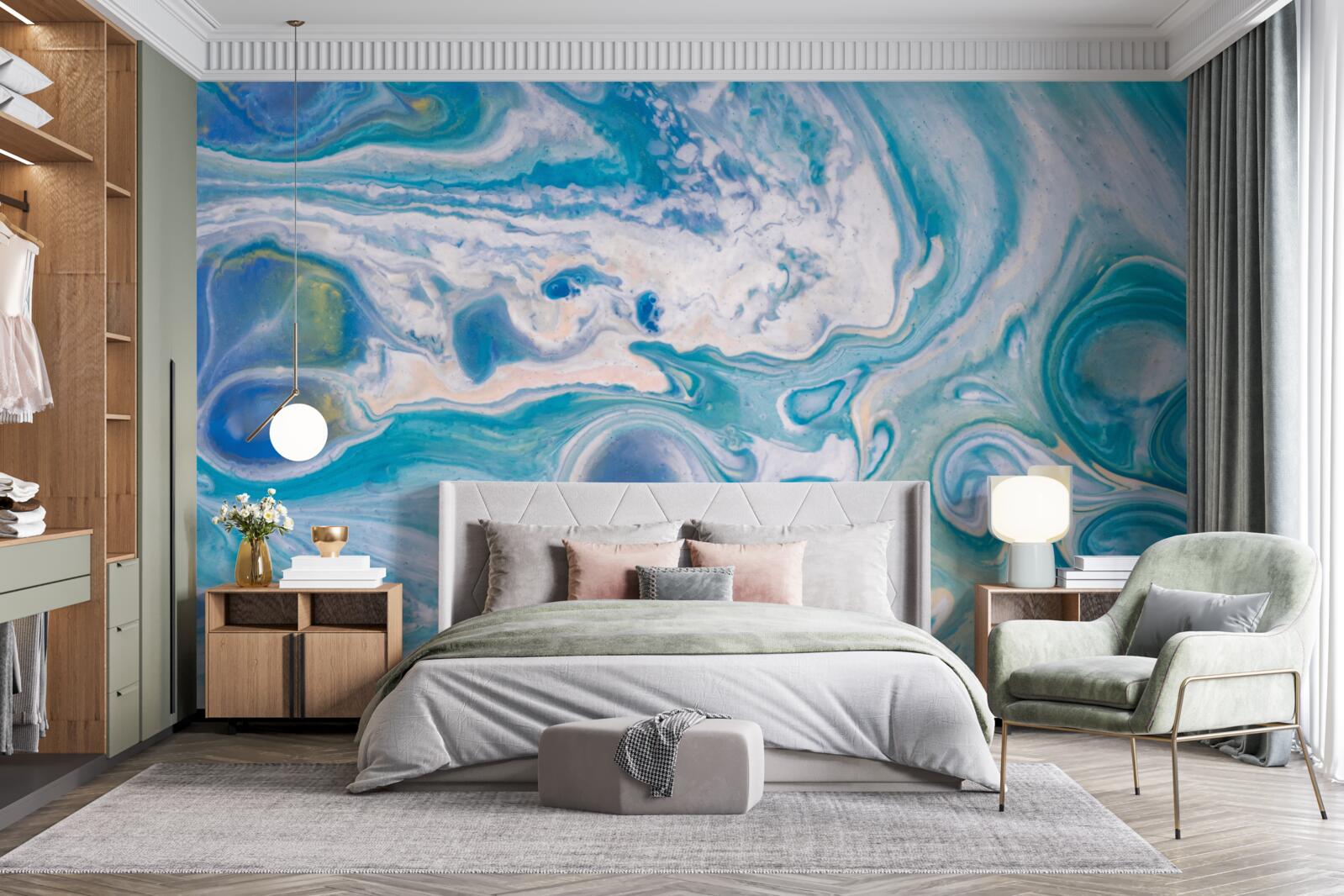 Fototapet rășină epoxidică albastră