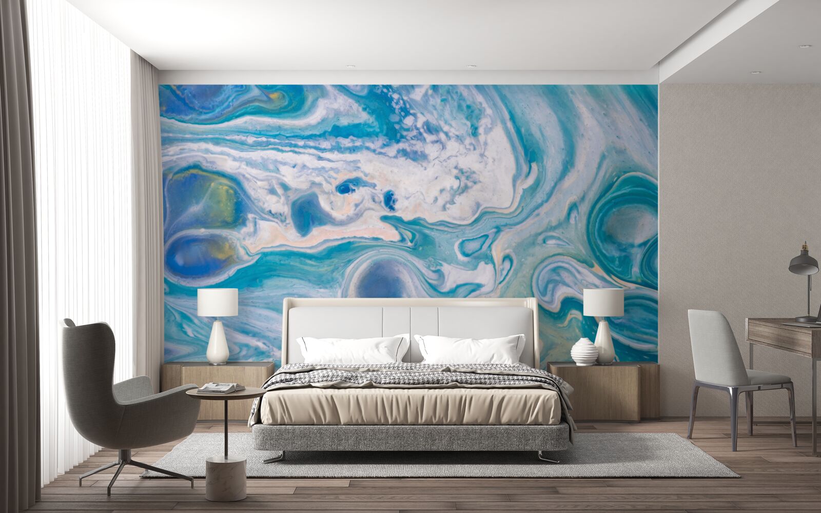 Fototapet rășină epoxidică albastră