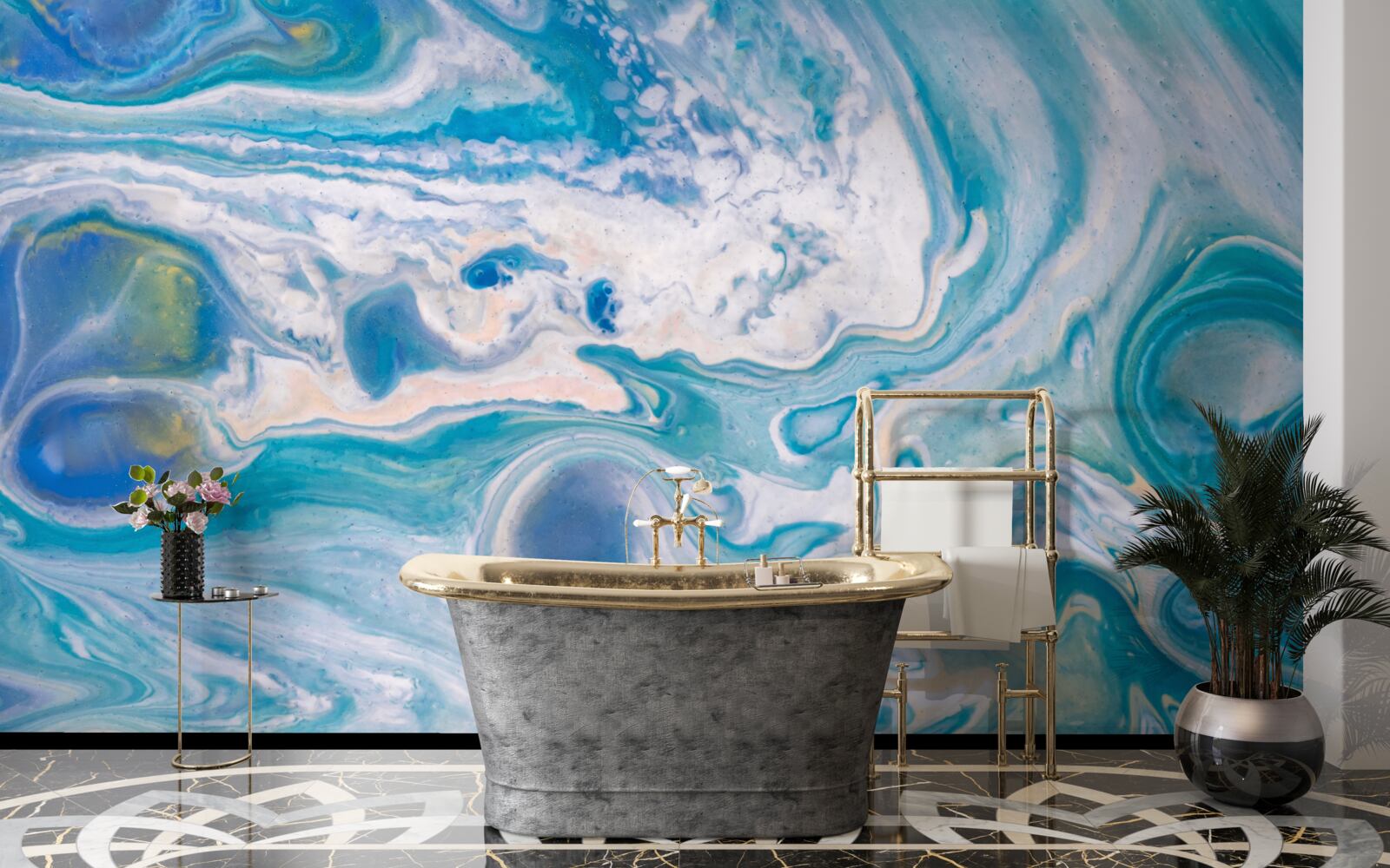 Fototapet rășină epoxidică albastră