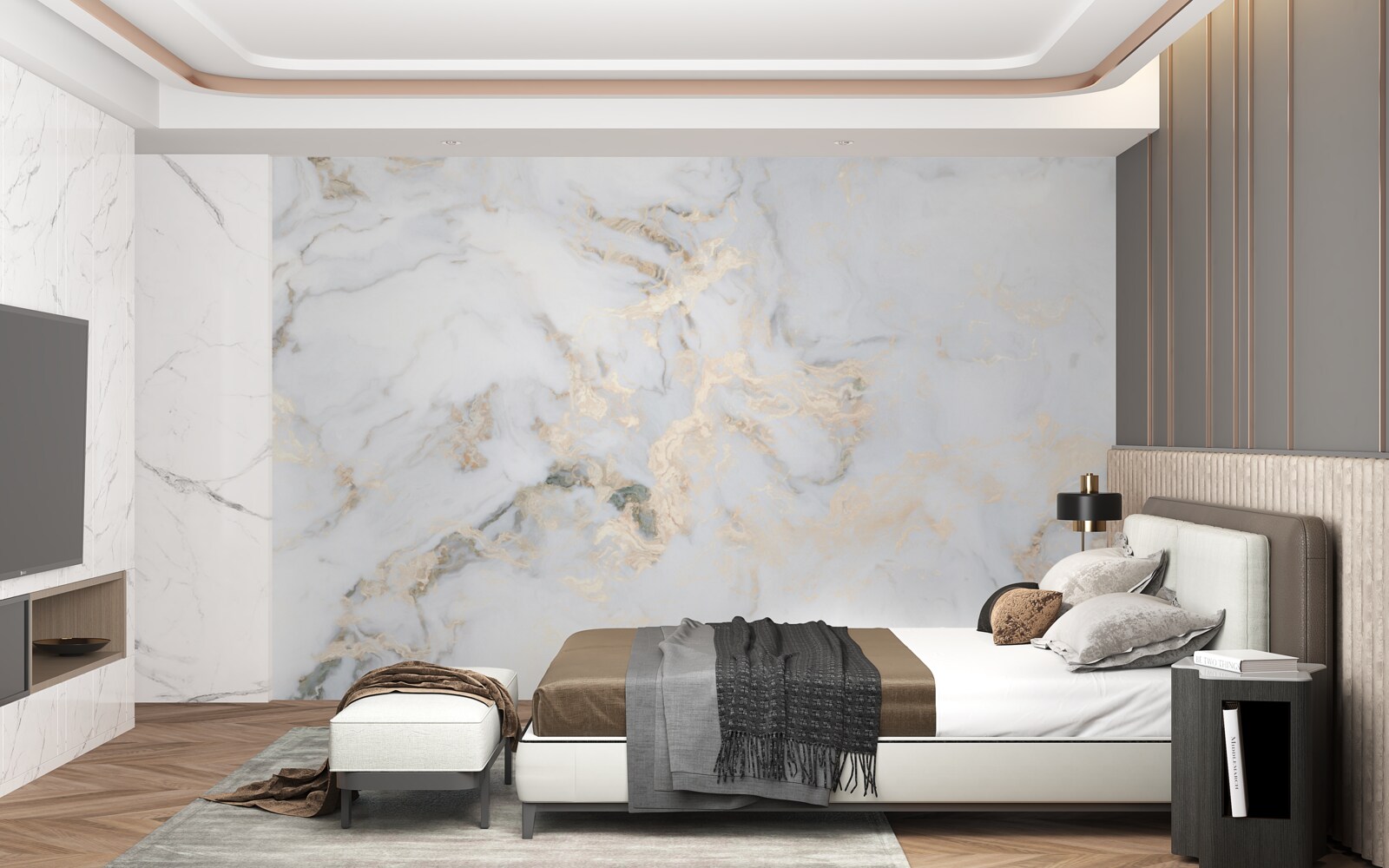 Fototapet marmură albă de lux