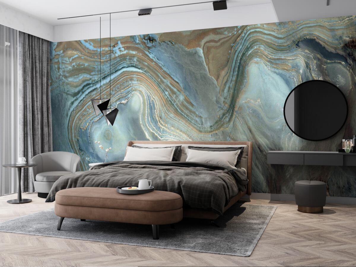 Fototapet topaz albastru fuziune