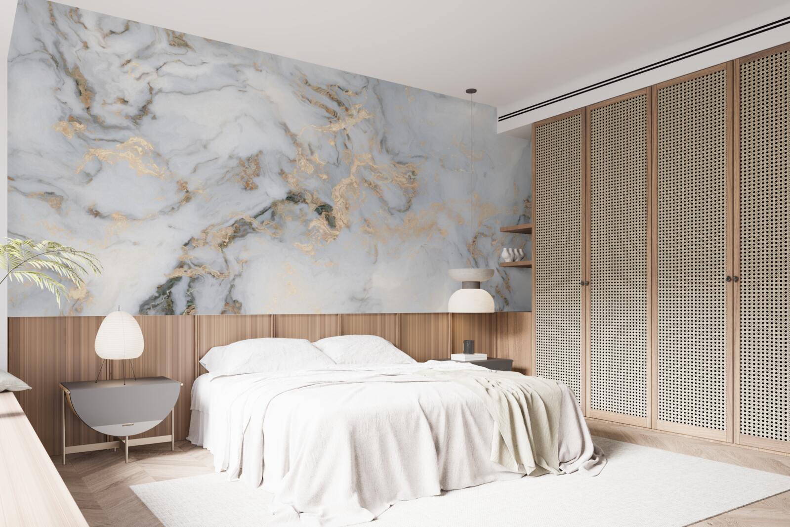 Fototapet marmură cu accent de malachit