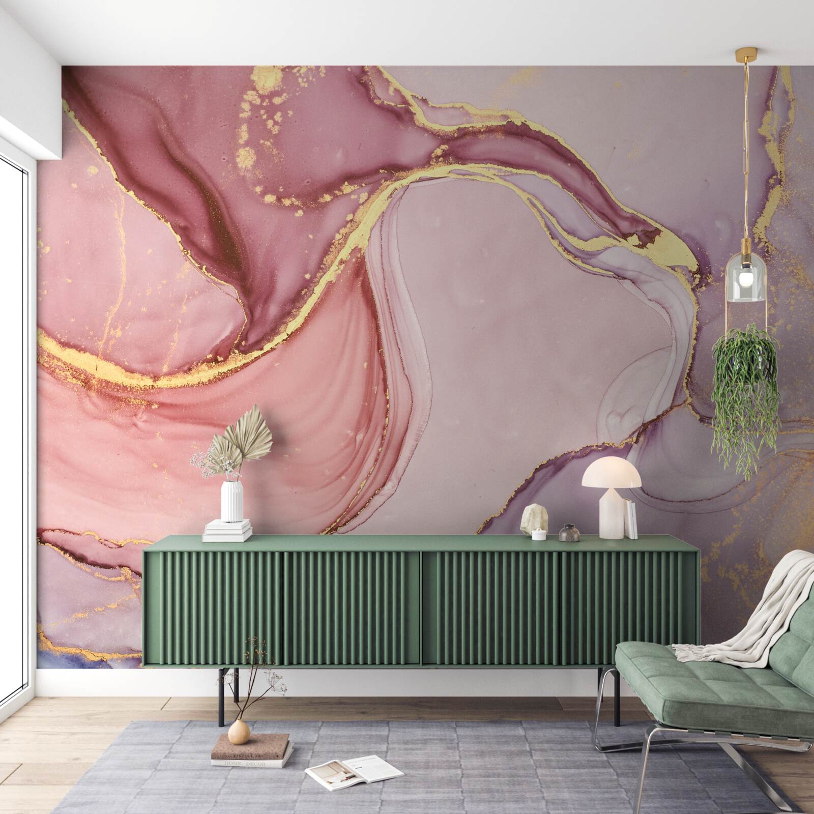 Fototapet lichid delicat într-o nuanță de roz violet