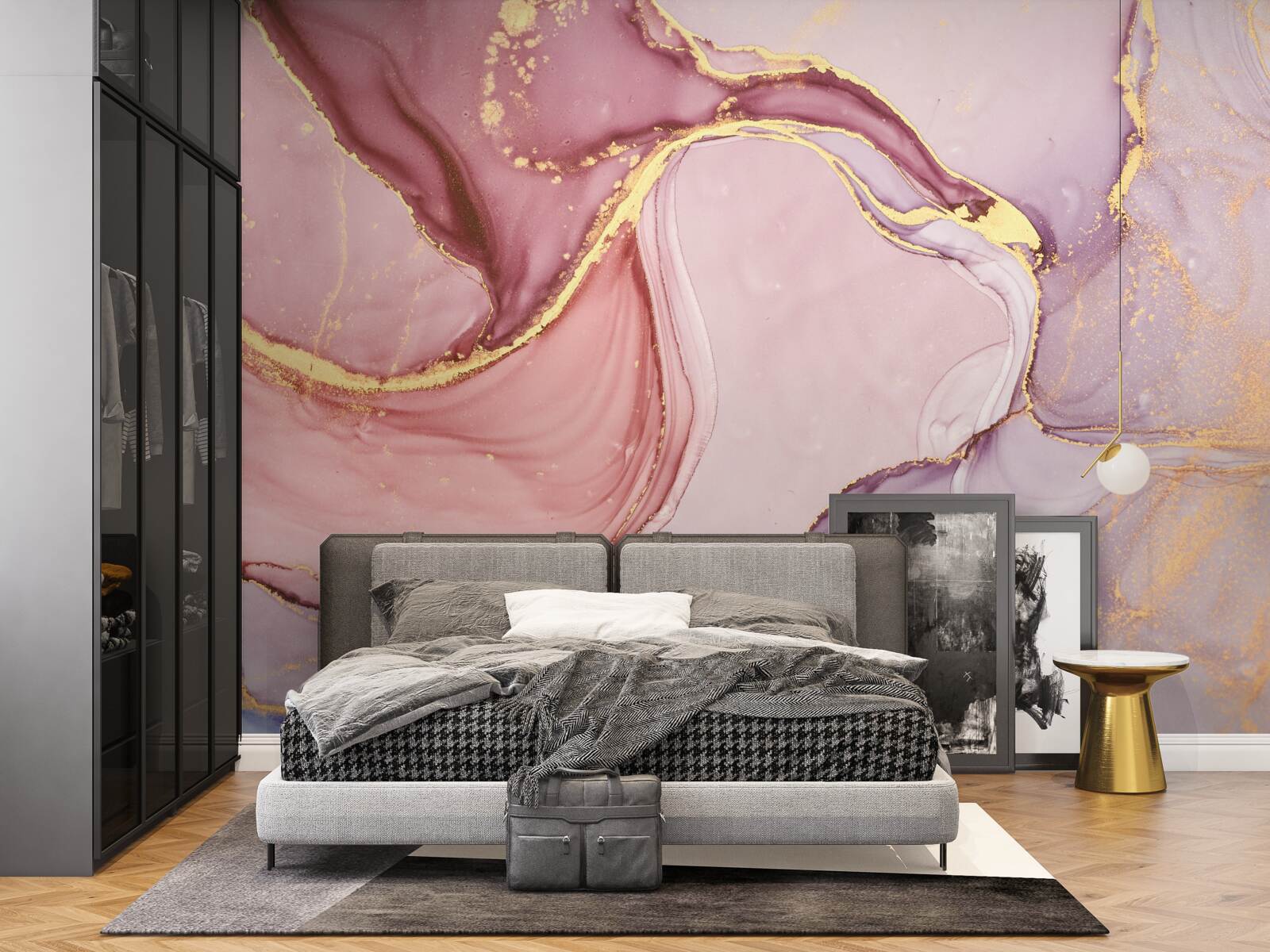 Fototapet lichid delicat într-o nuanță de roz violet