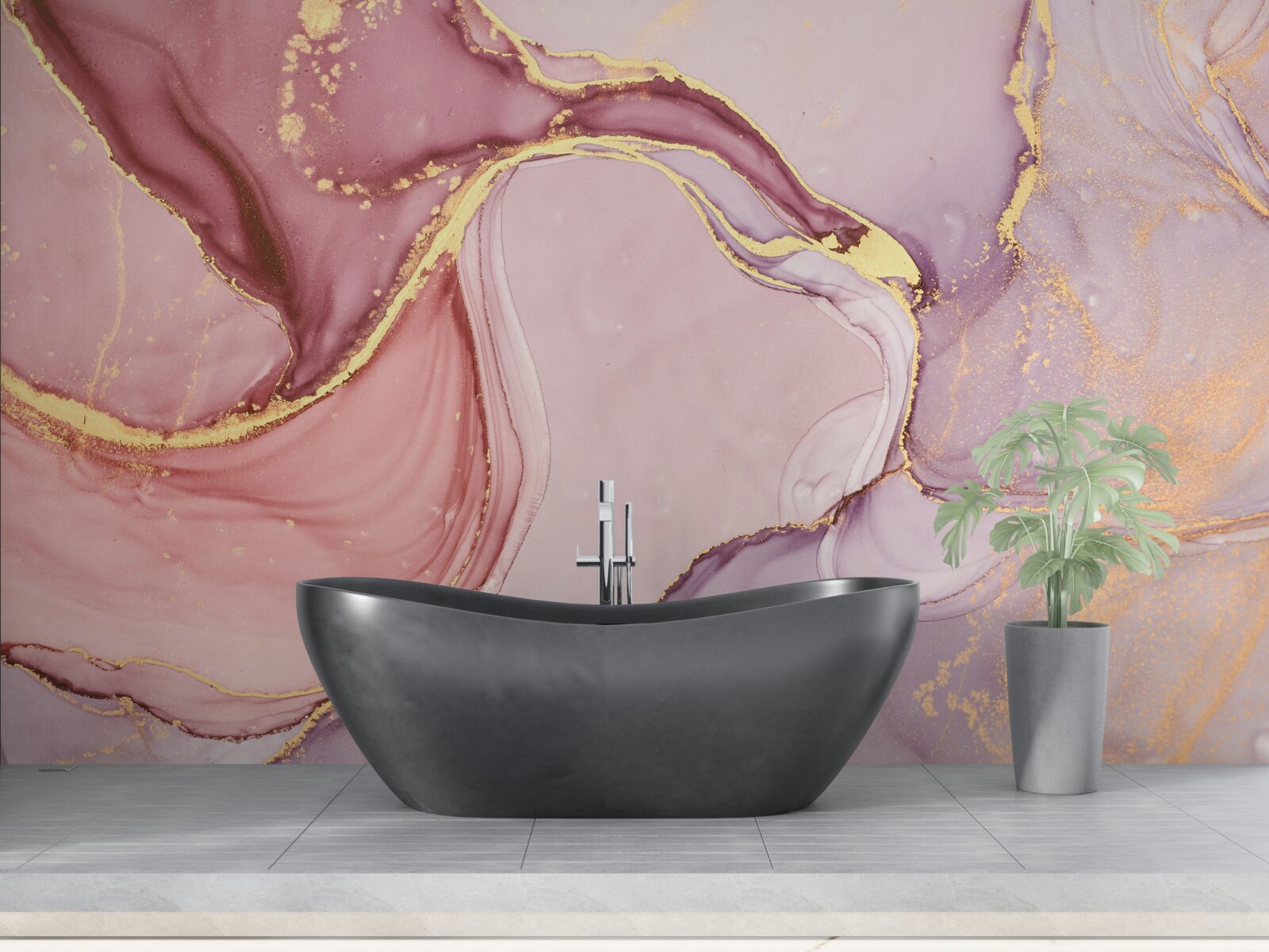 Fototapet lichid delicat într-o nuanță de roz violet