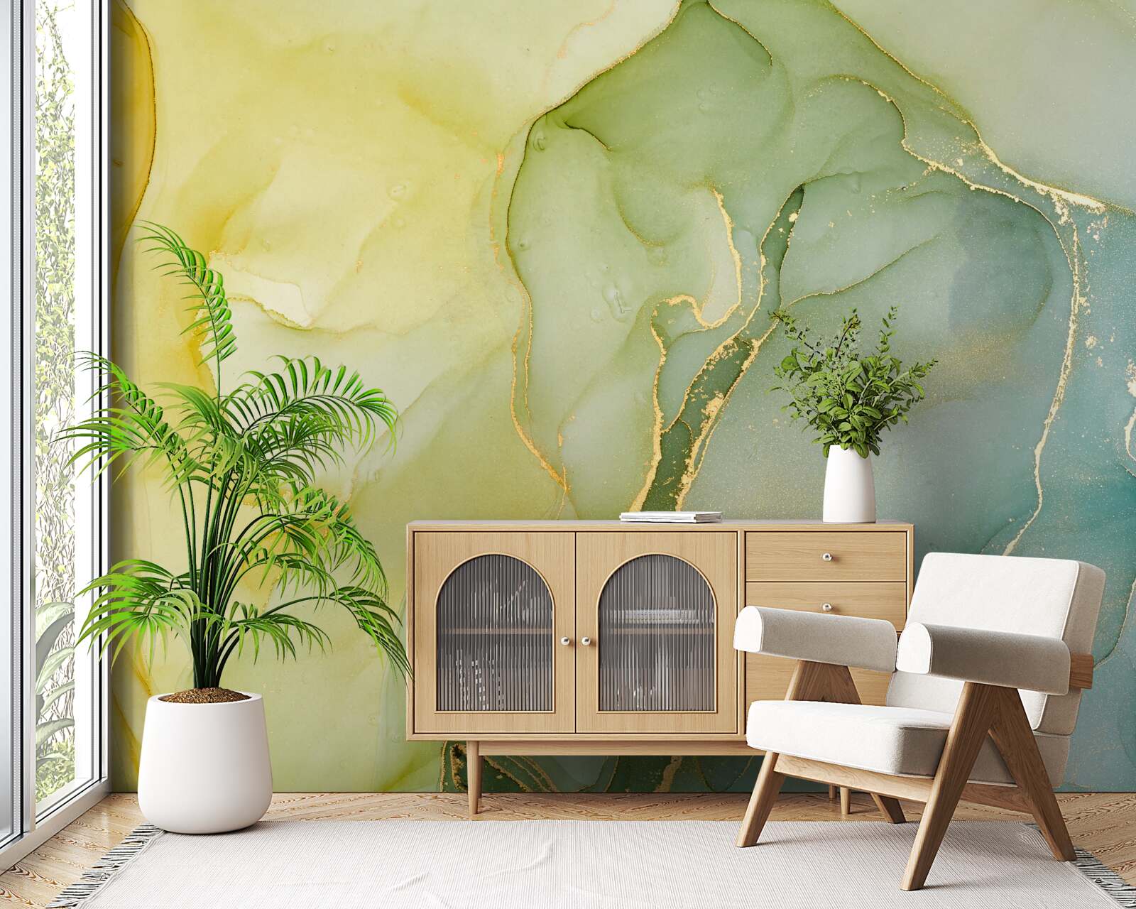 Fototapet fundal marmorat în nuanțe de mentă