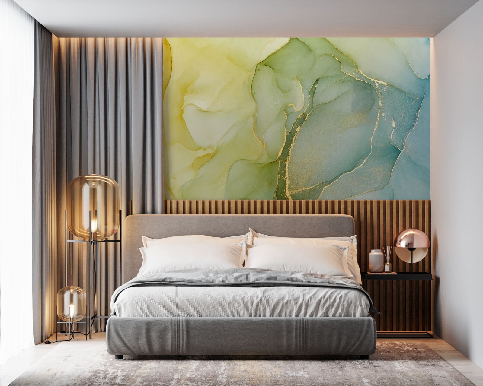 Fototapet fundal marmorat în nuanțe de mentă