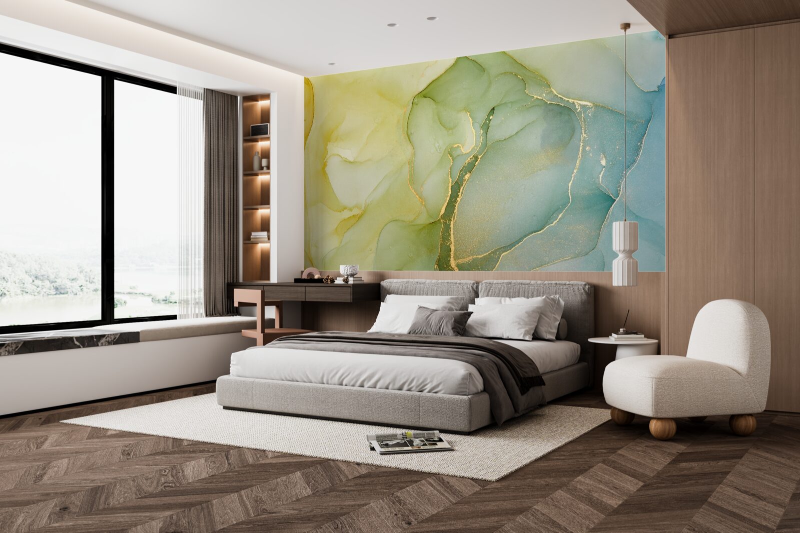 Fototapet fundal marmorat în nuanțe de mentă