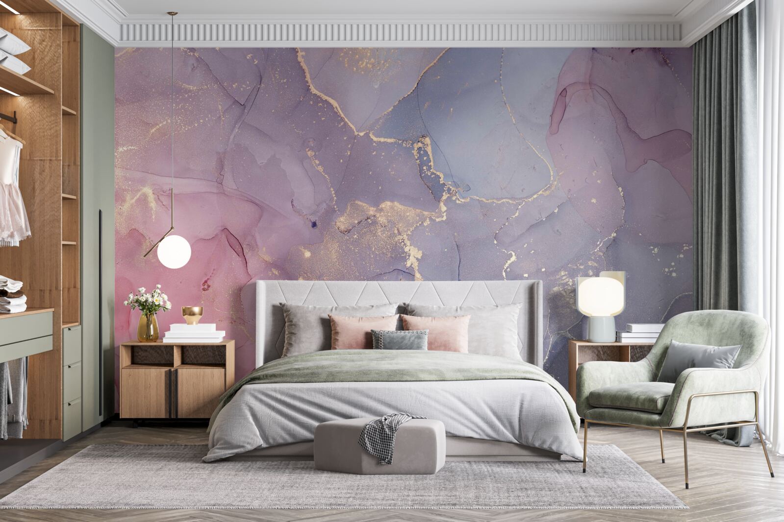 Fototapet fundal în culori pastelate realizat din acril