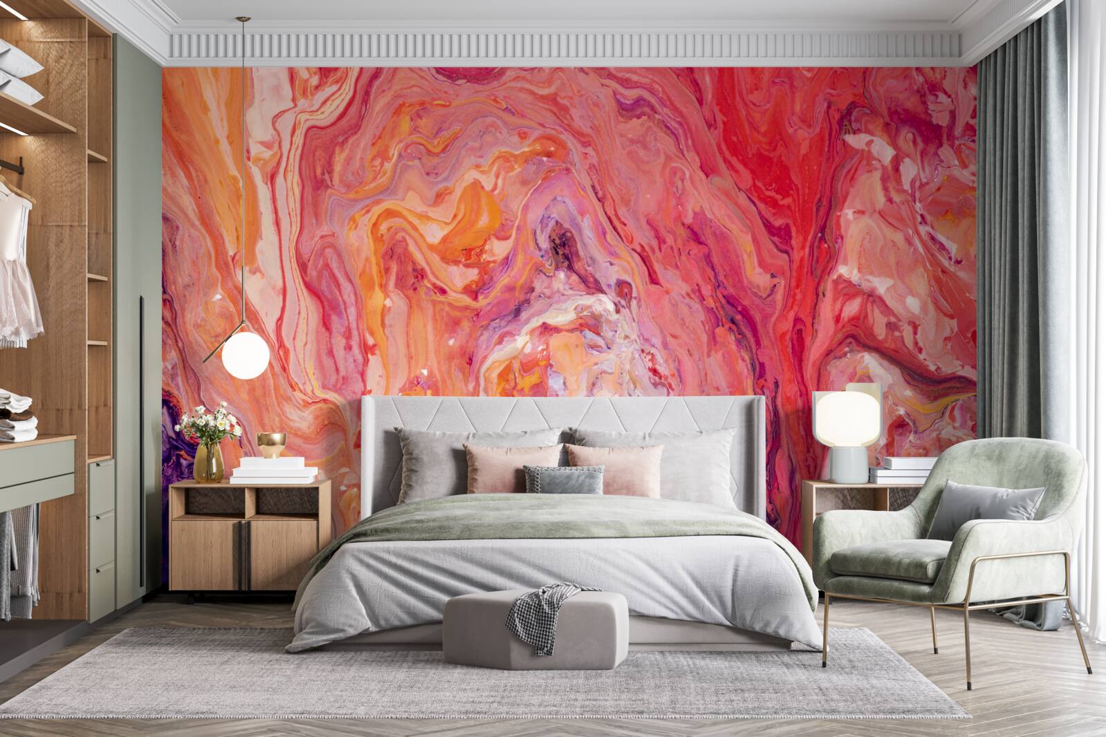 Fototapet fluxuri gradient de culoare