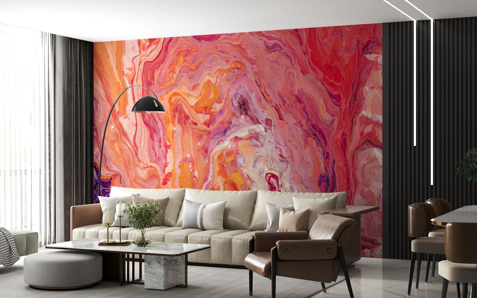 Fototapet fluxuri gradient de culoare