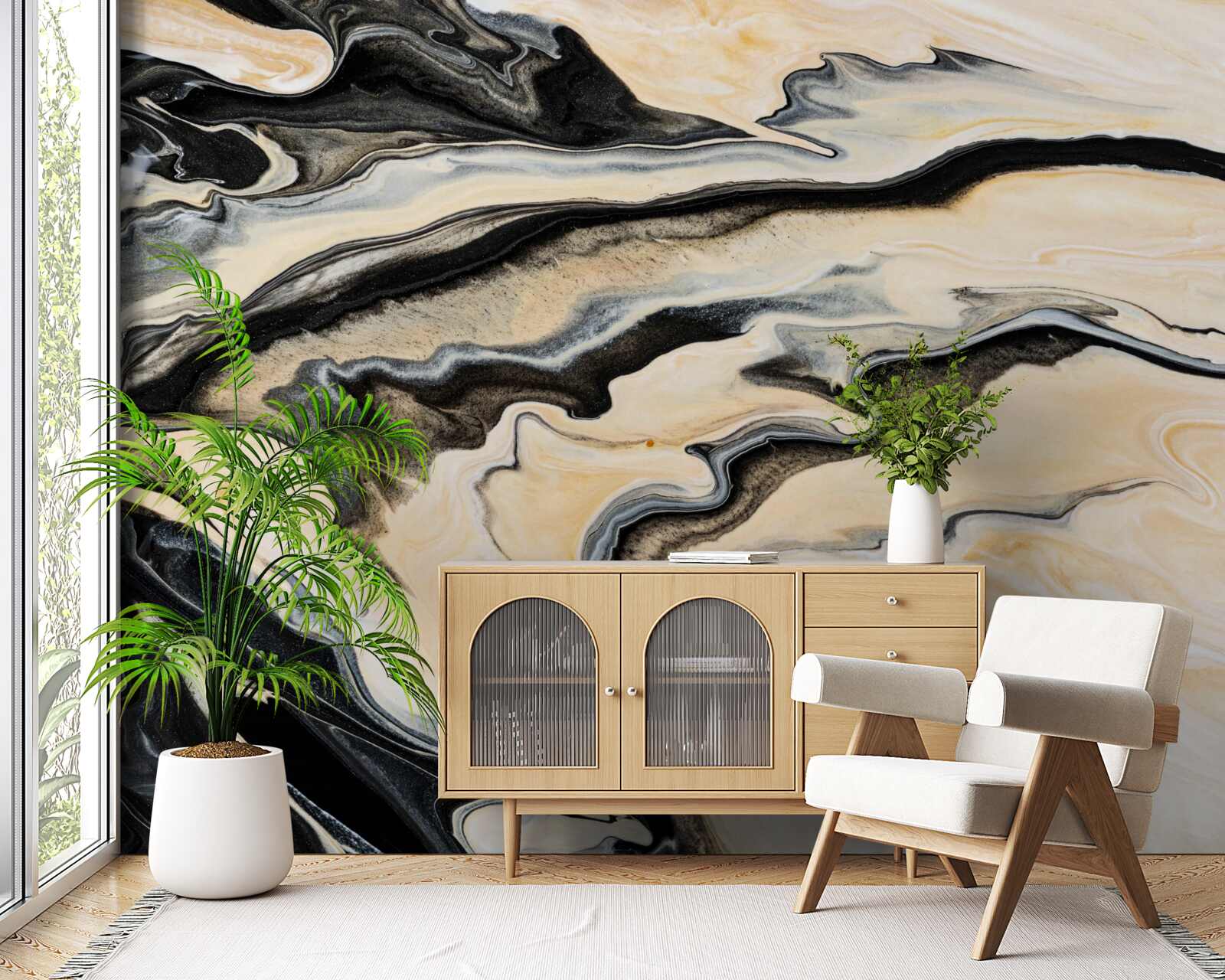 Fototapet fundal de marmură într-o nuanță de bej neted