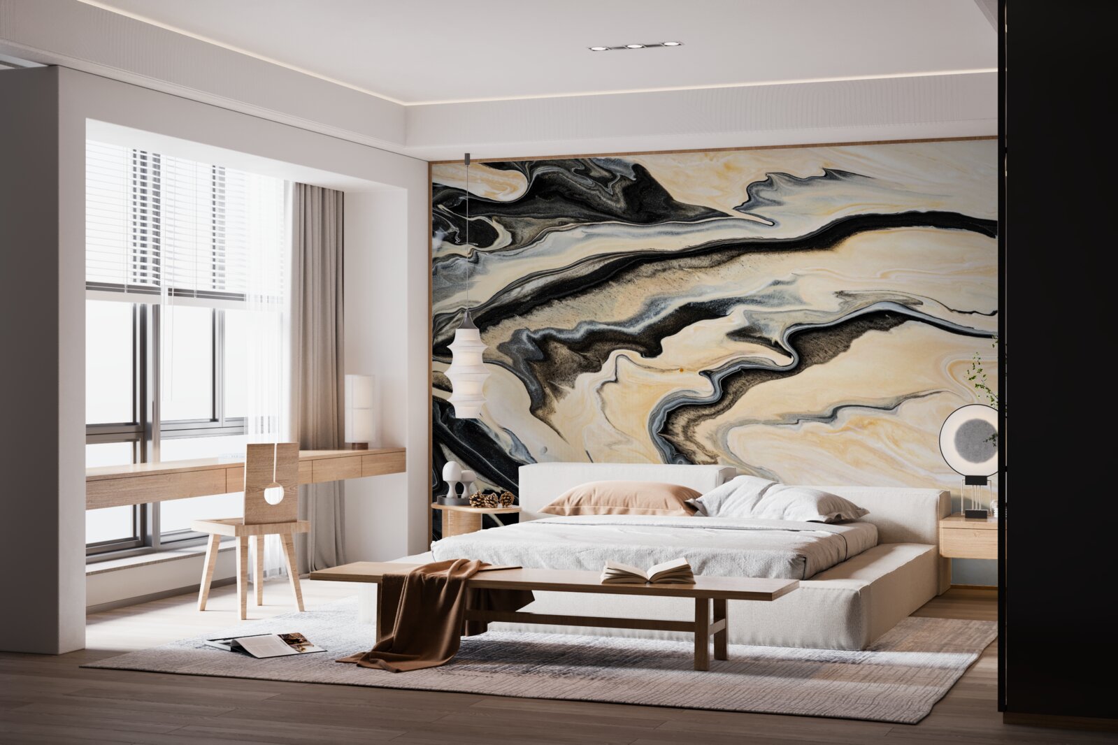 Fototapet fundal de marmură într-o nuanță de bej neted