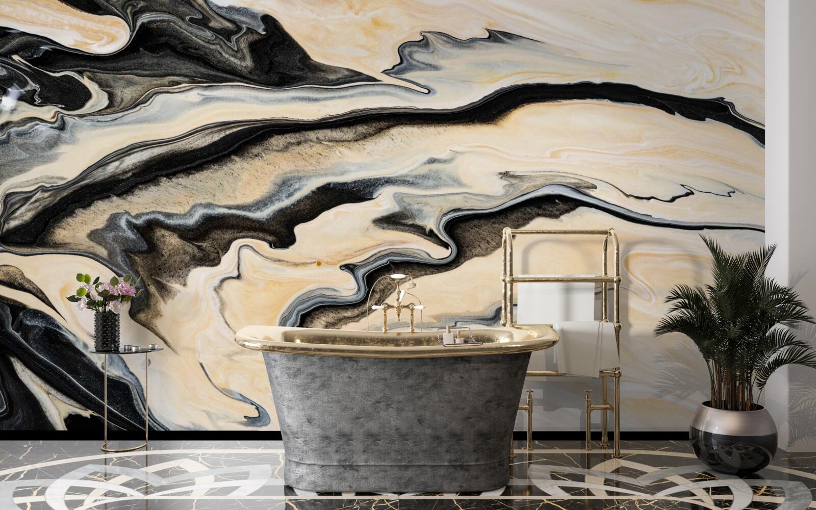 Fototapet fundal de marmură într-o nuanță de bej neted