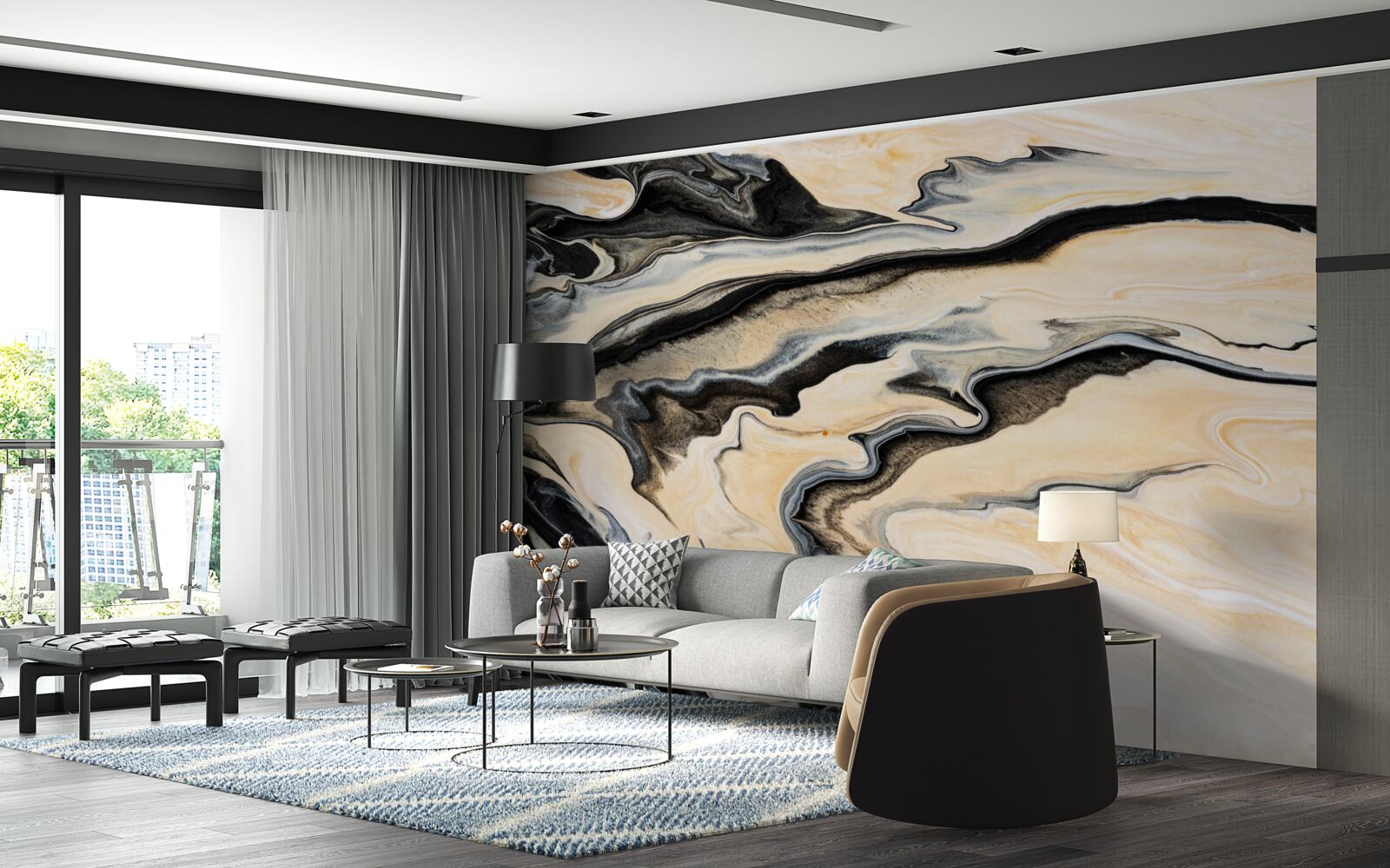 Fototapet fundal de marmură într-o nuanță de bej neted