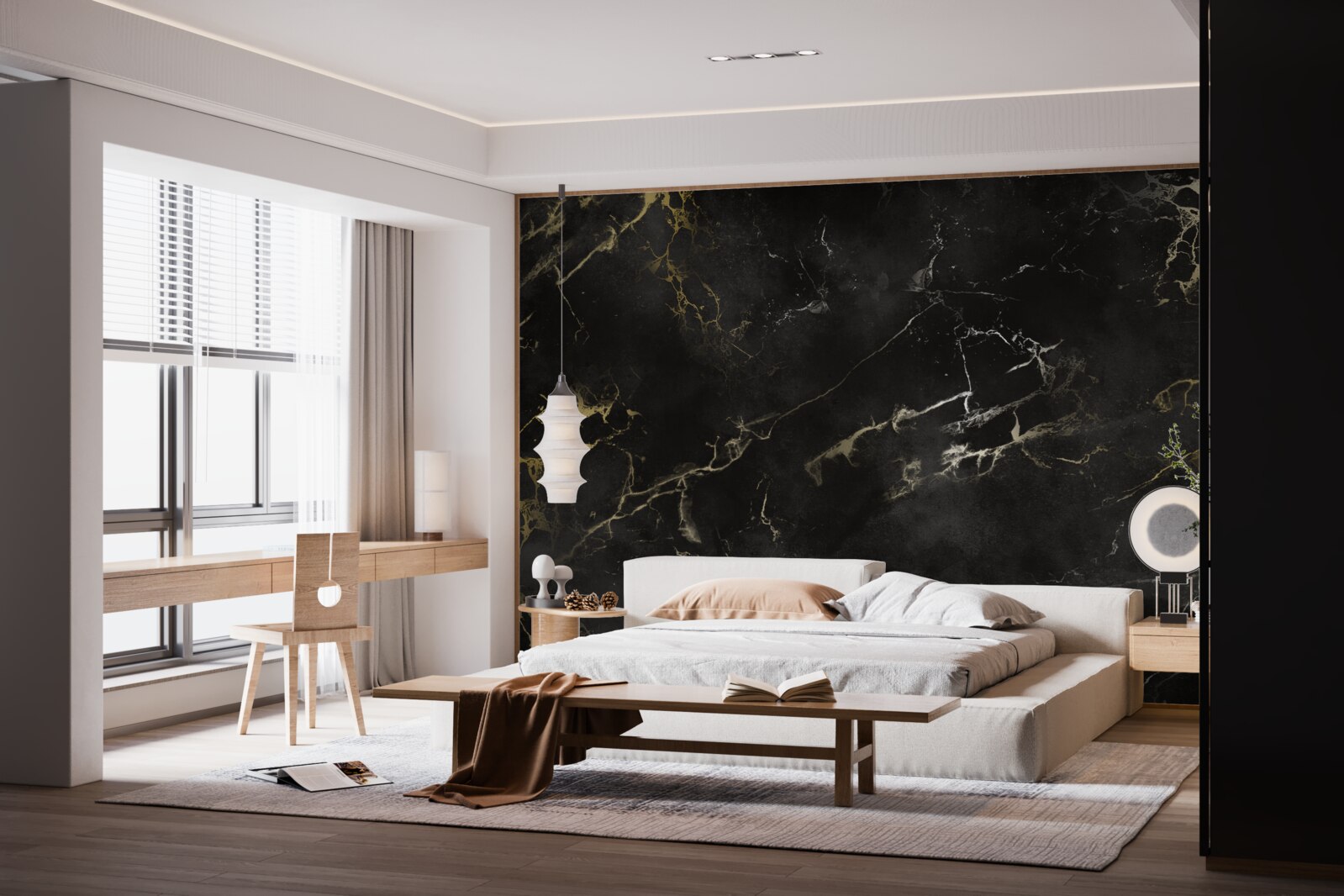 Fototapet model de marmură neagră