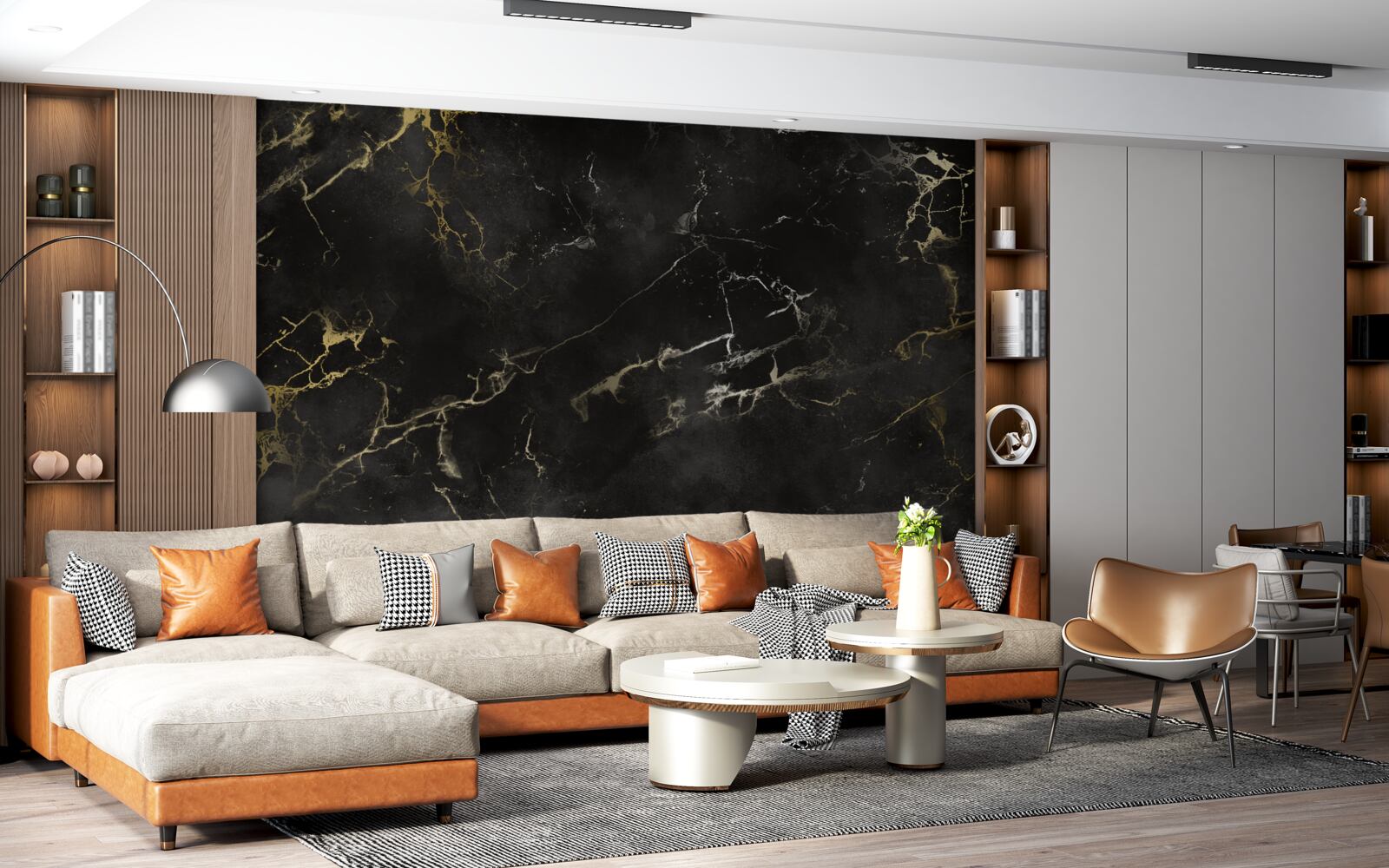 Fototapet model de marmură neagră