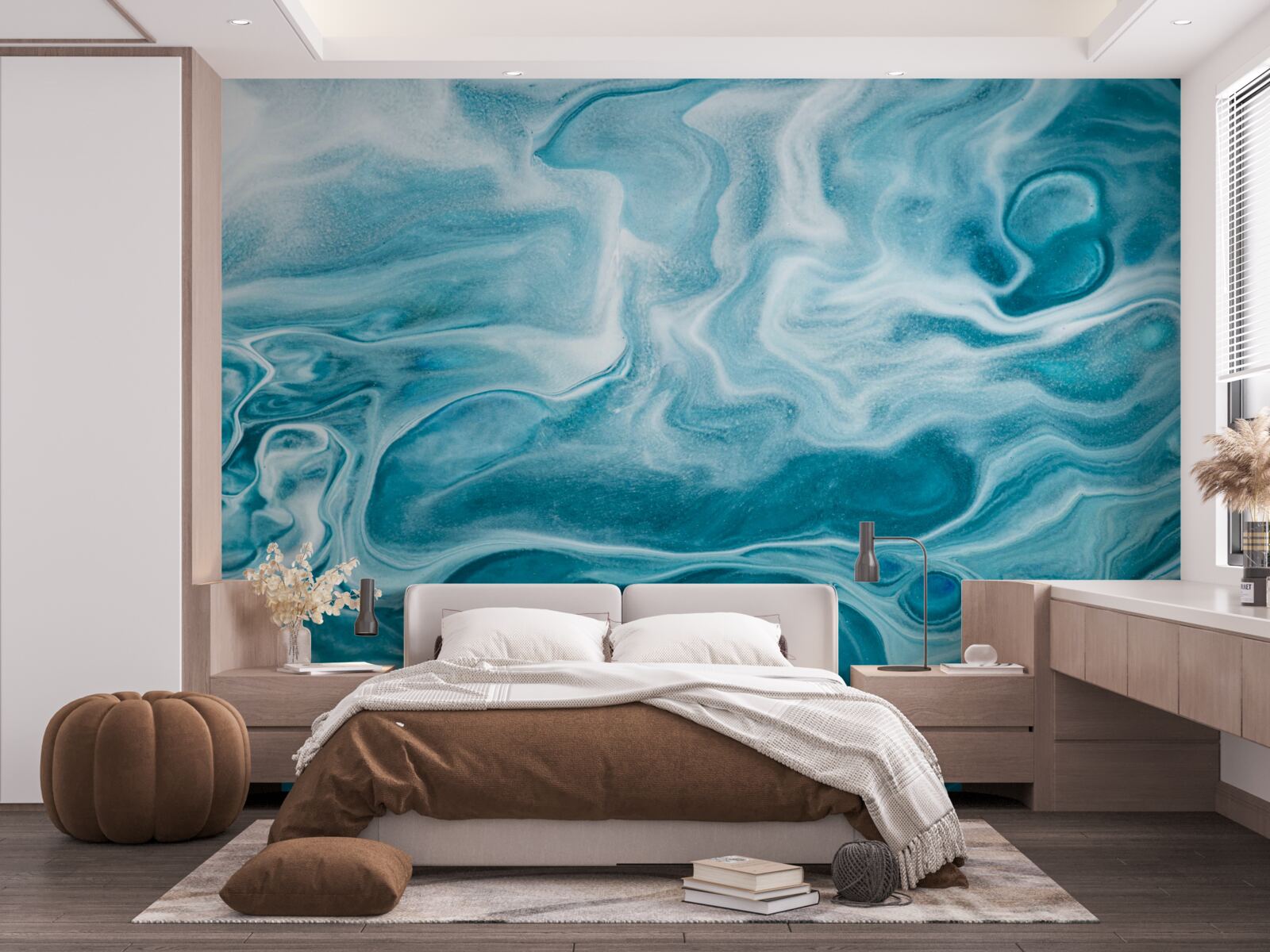 Fototapet nuanță subtilă turcoaz de marmură