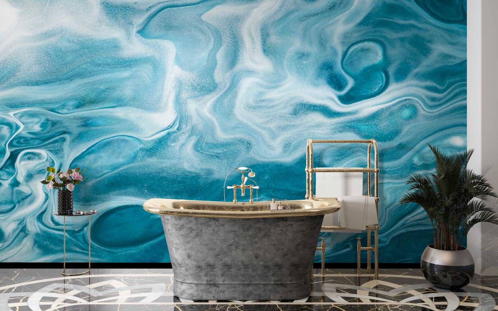 Fototapet nuanță subtilă turcoaz de marmură