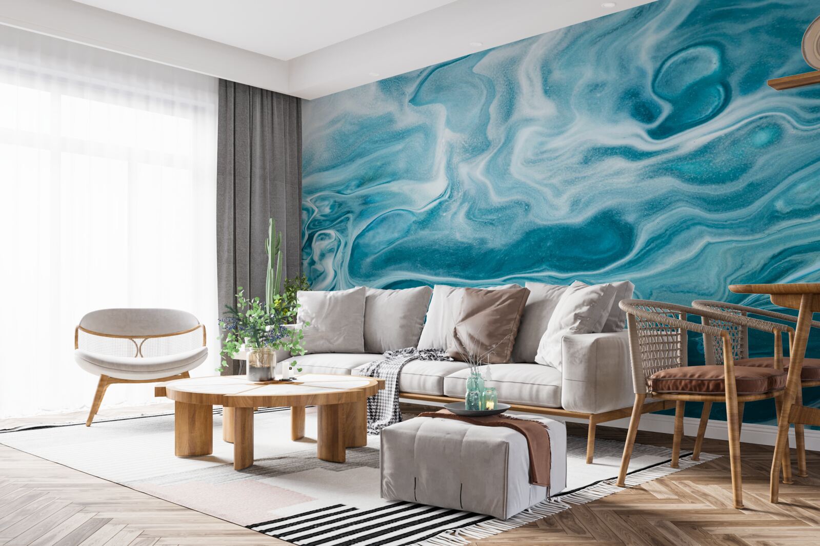 Fototapet nuanță subtilă turcoaz de marmură