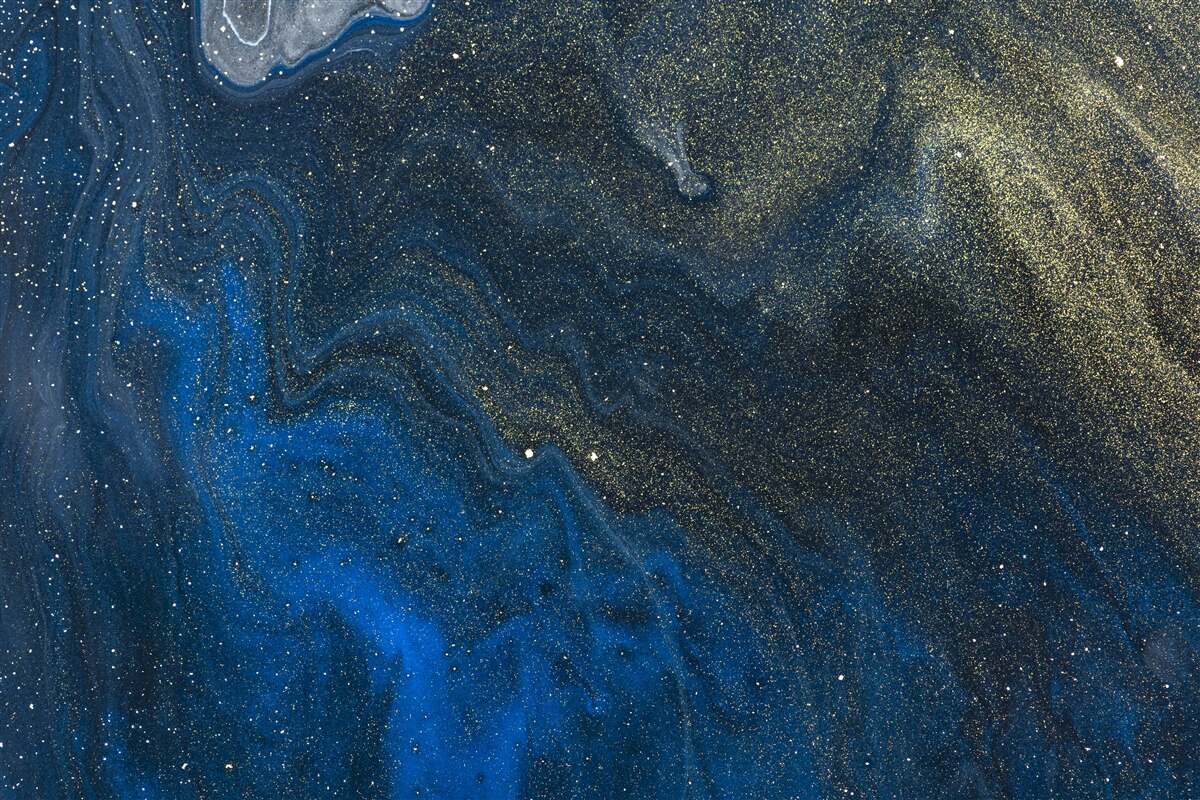 Fototapet praf albastru-auriu