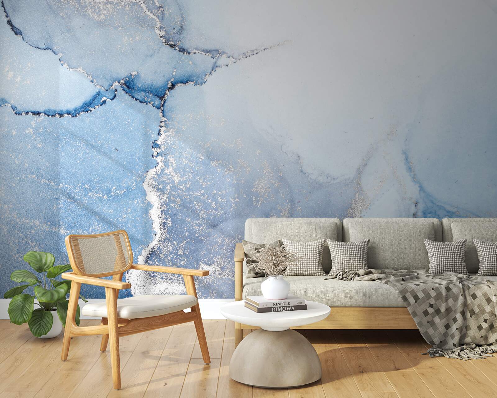 Fototapet fundal abstract în tonuri albastre moi