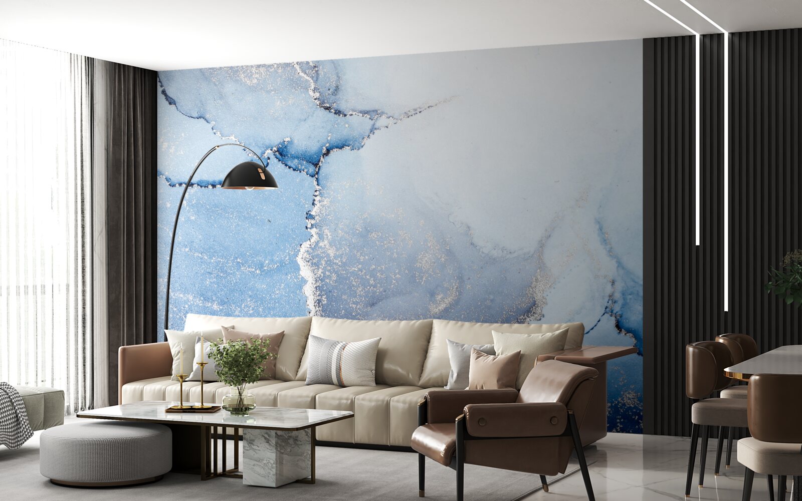 Fototapet fundal abstract în tonuri albastre moi