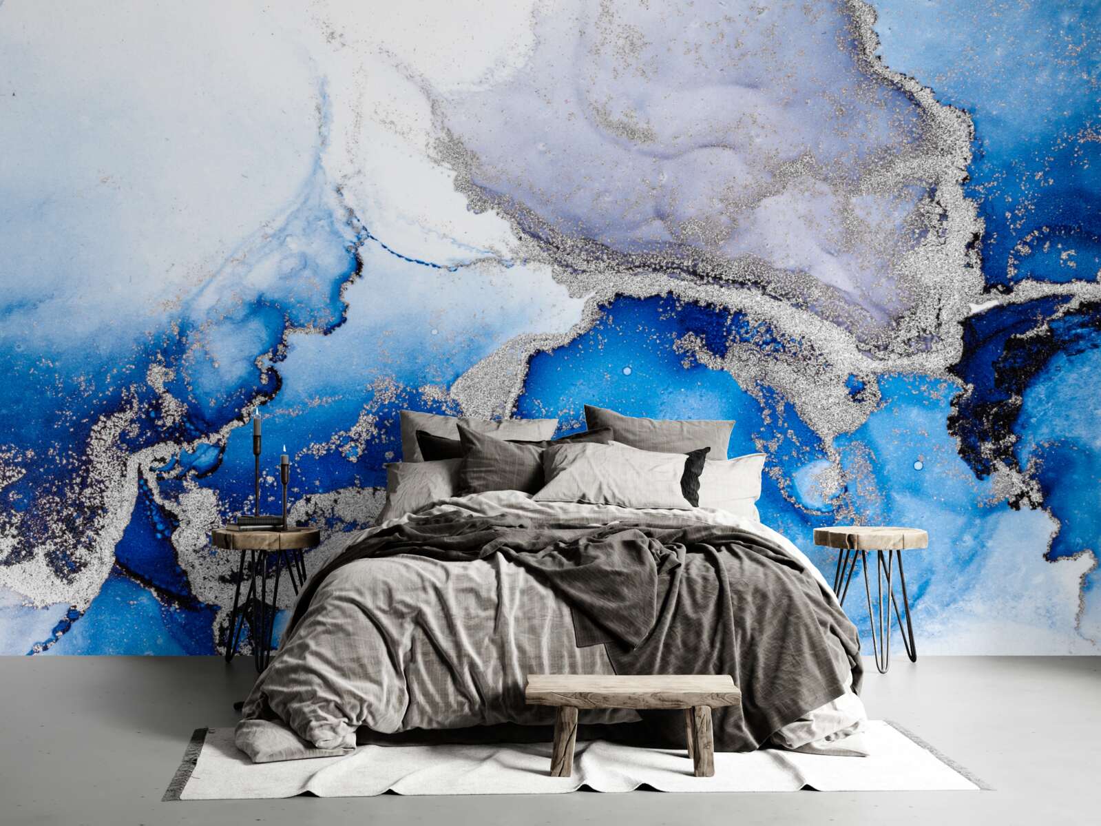 Fototapet fundal abstract extravagant într-o nuanță albastră