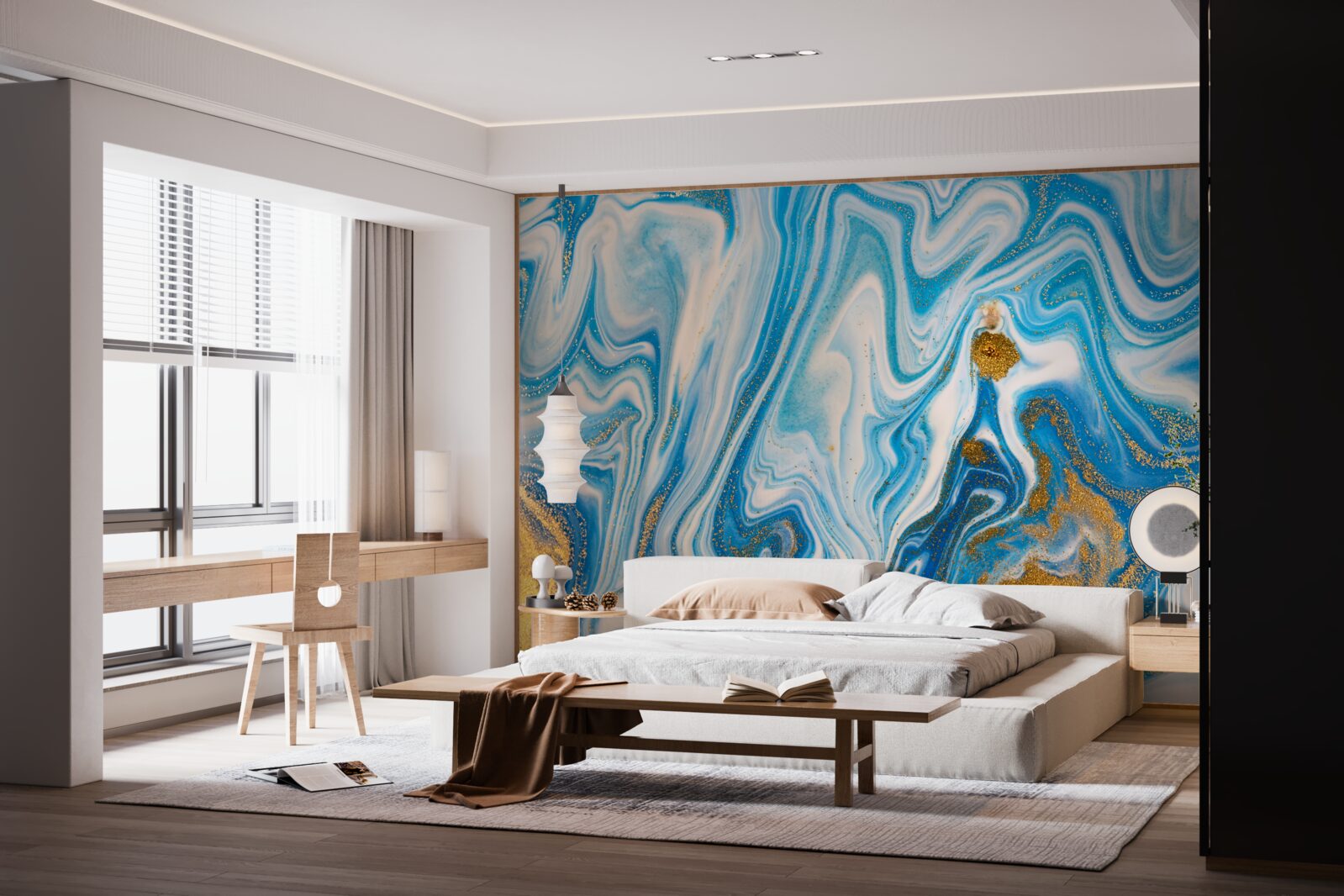 Fototapet nisip albastru într-o formă abstractă