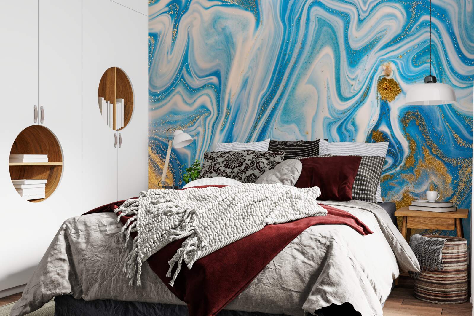 Fototapet nisip albastru într-o formă abstractă