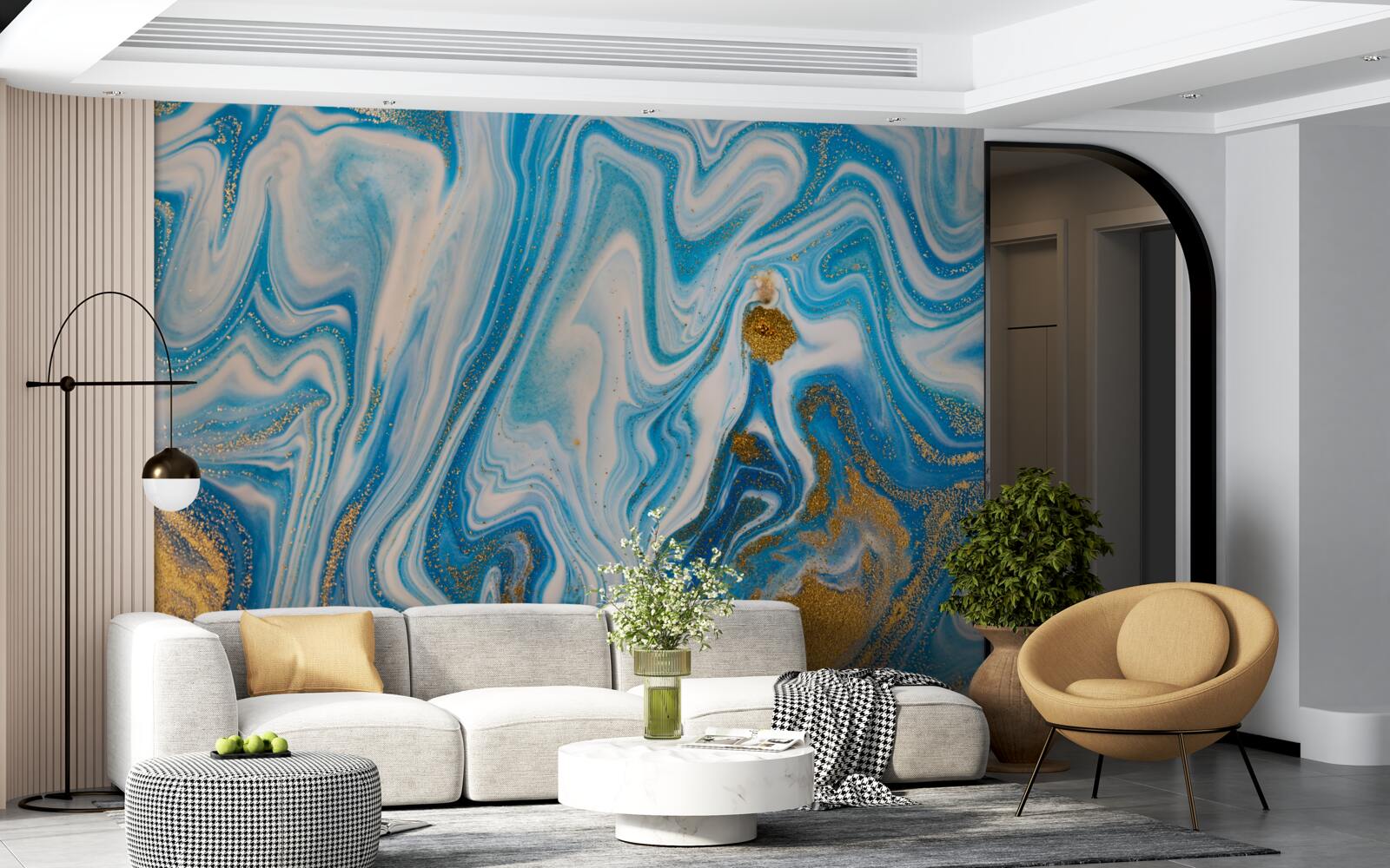 Fototapet nisip albastru într-o formă abstractă