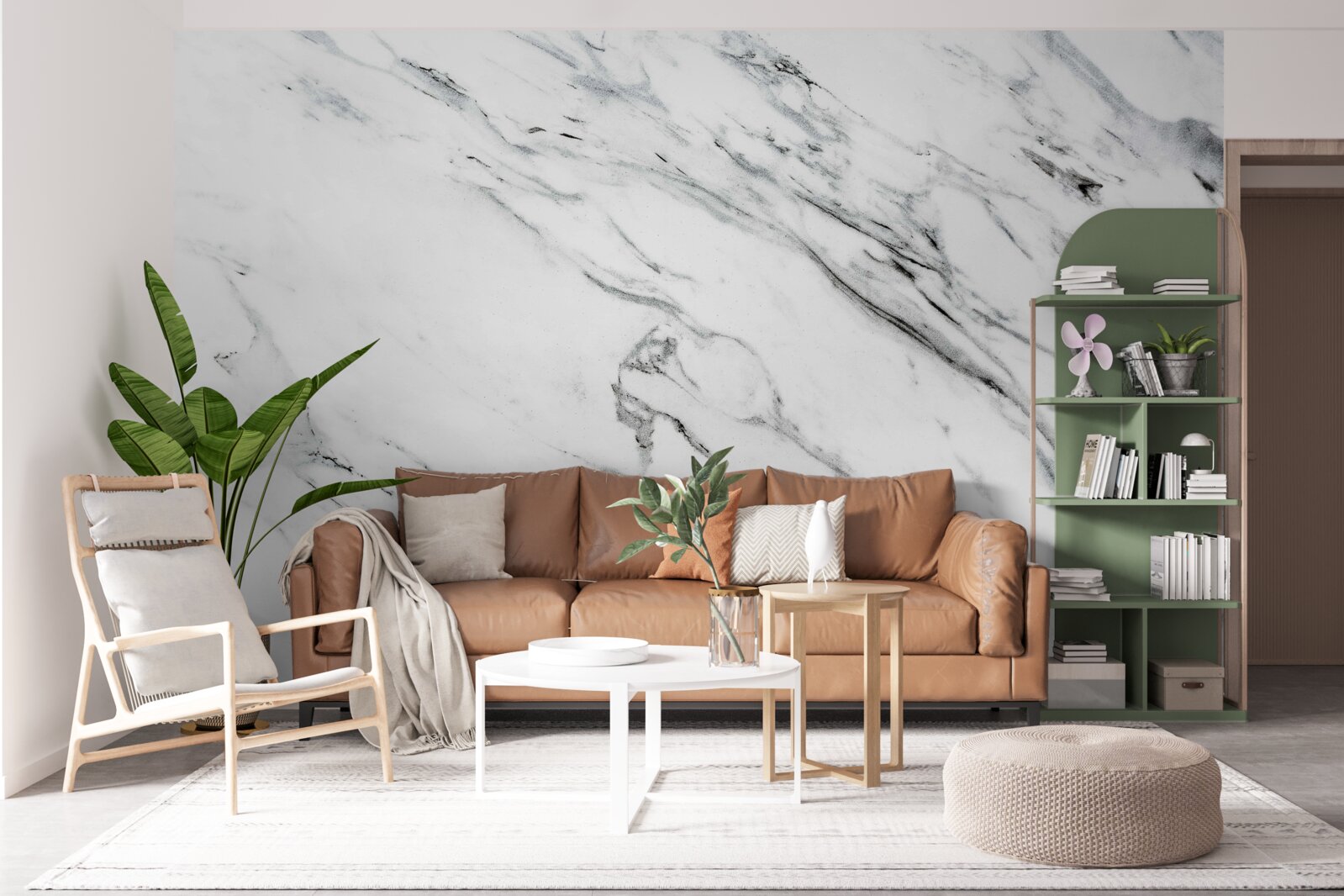 Fototapet marmură albă cu dungi gri