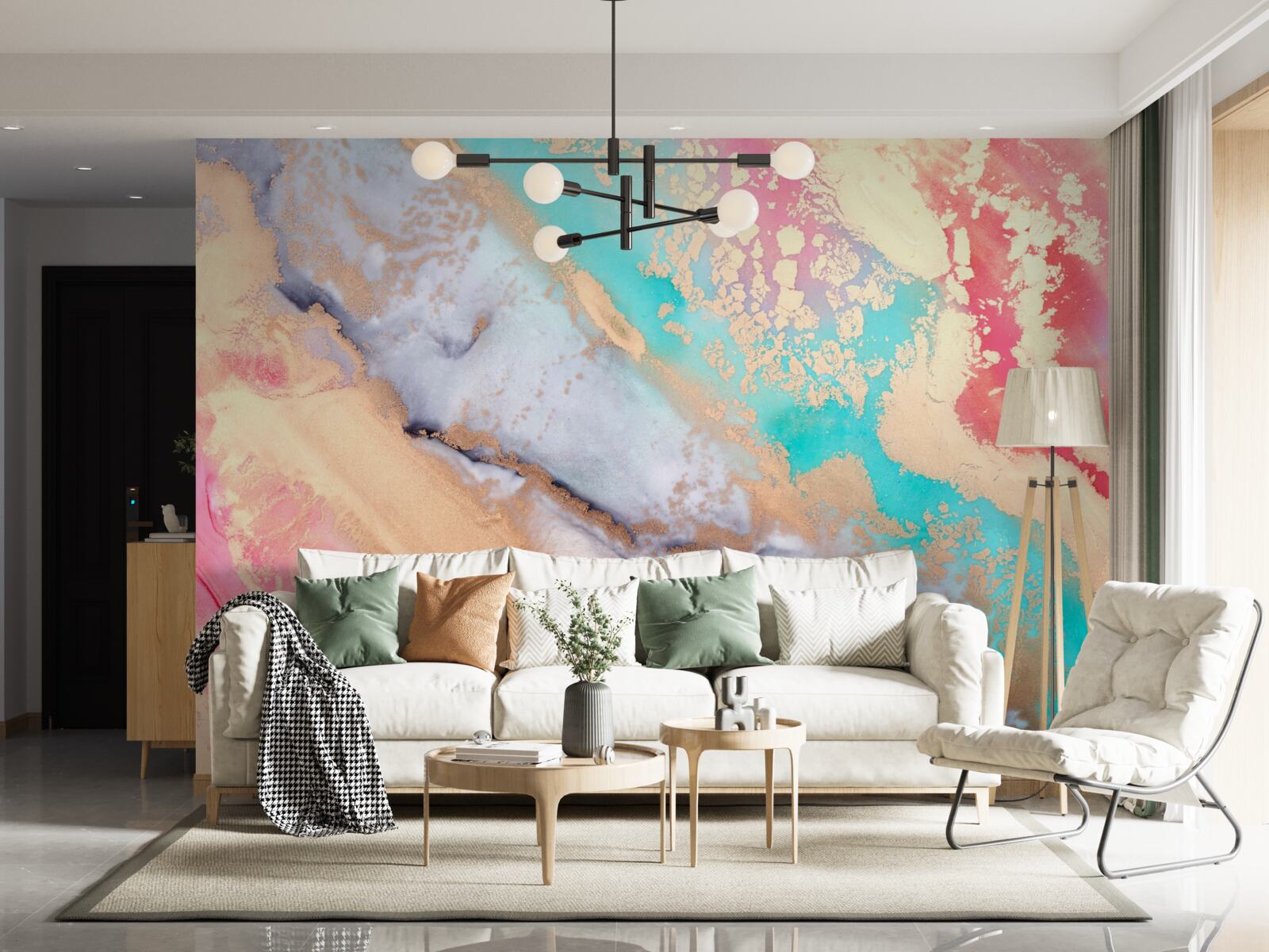 Fototapet cerneală de acuarelă ușoară