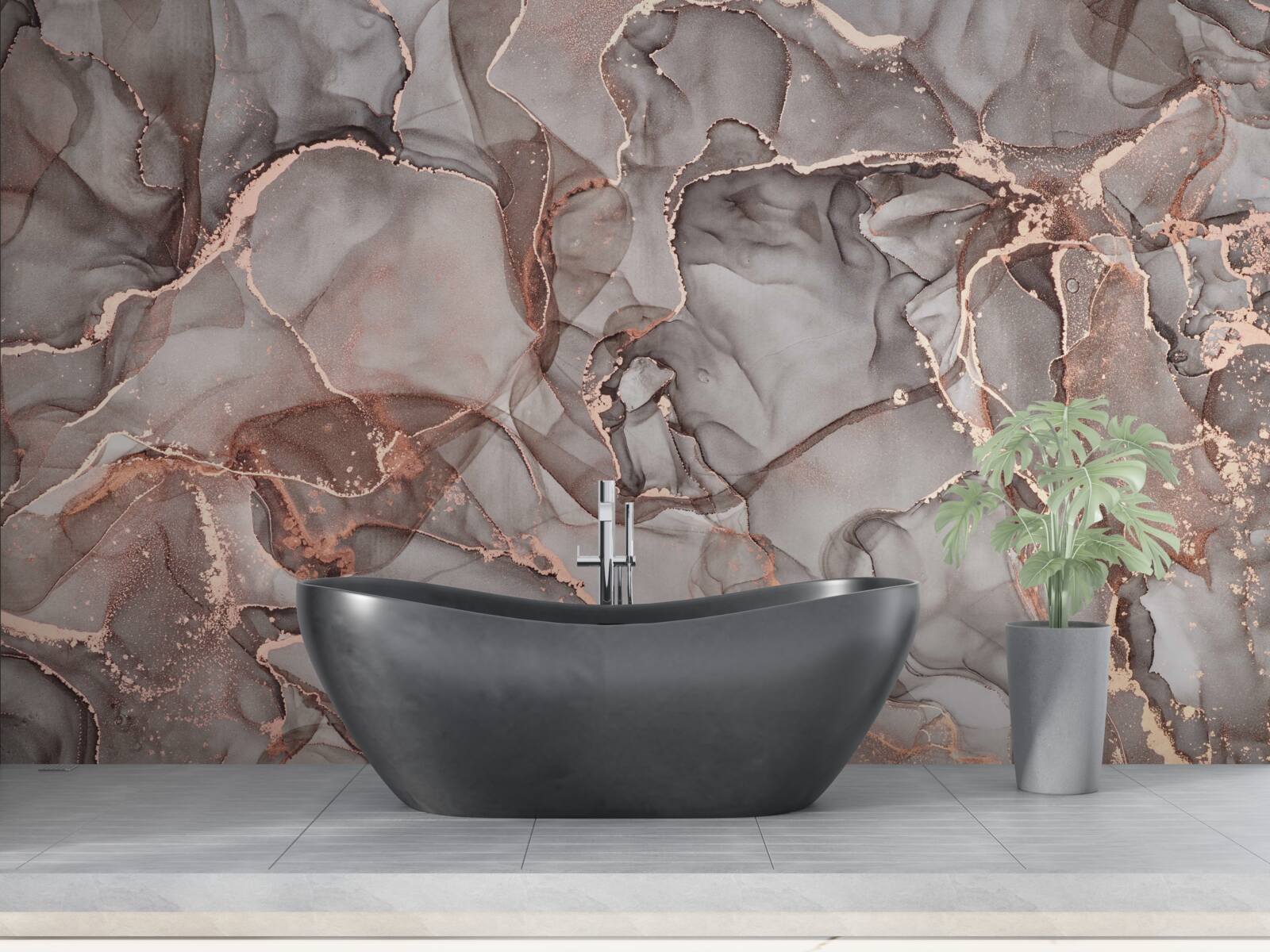 Fototapet lichid argintiu umed