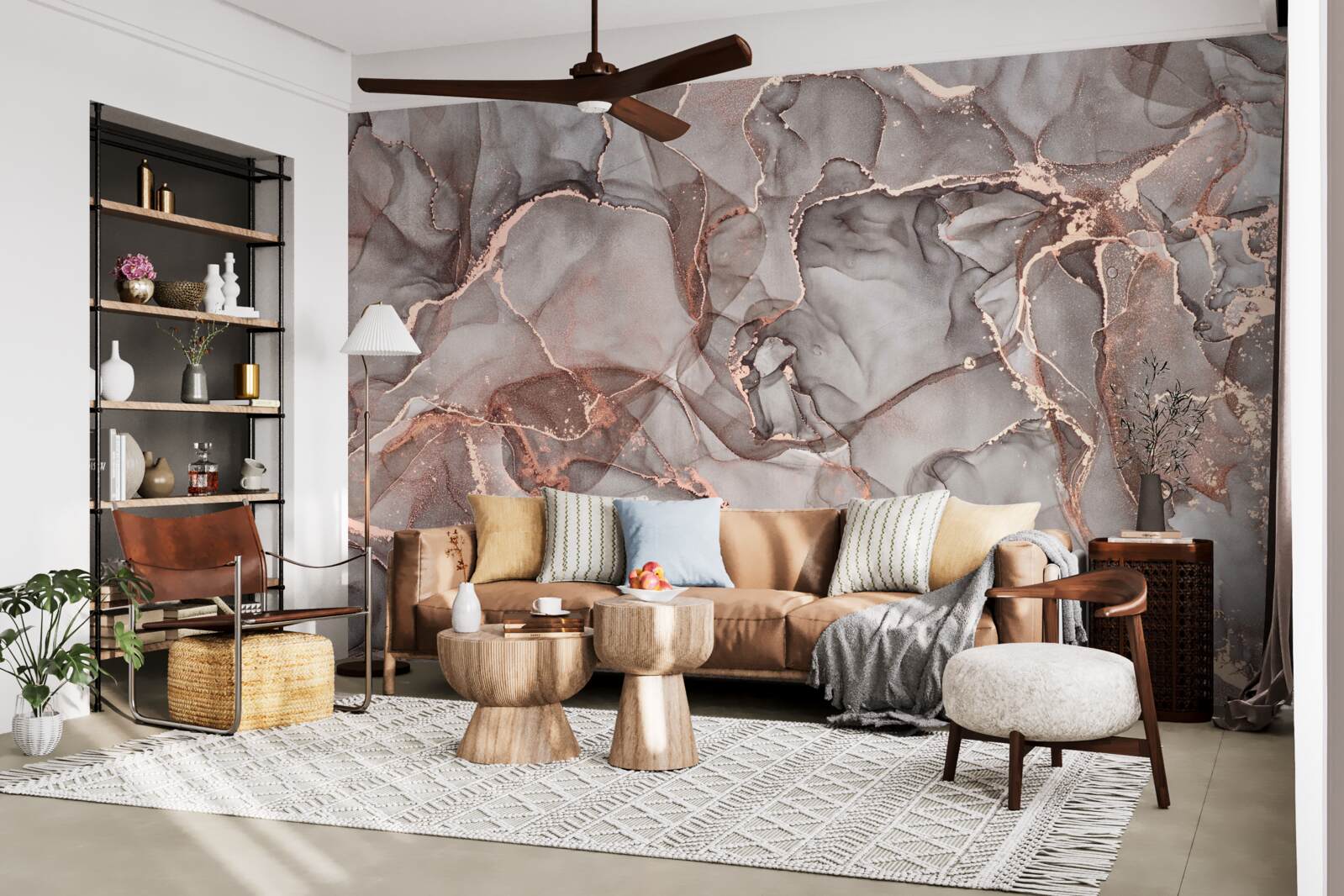 Fototapet lichid argintiu umed