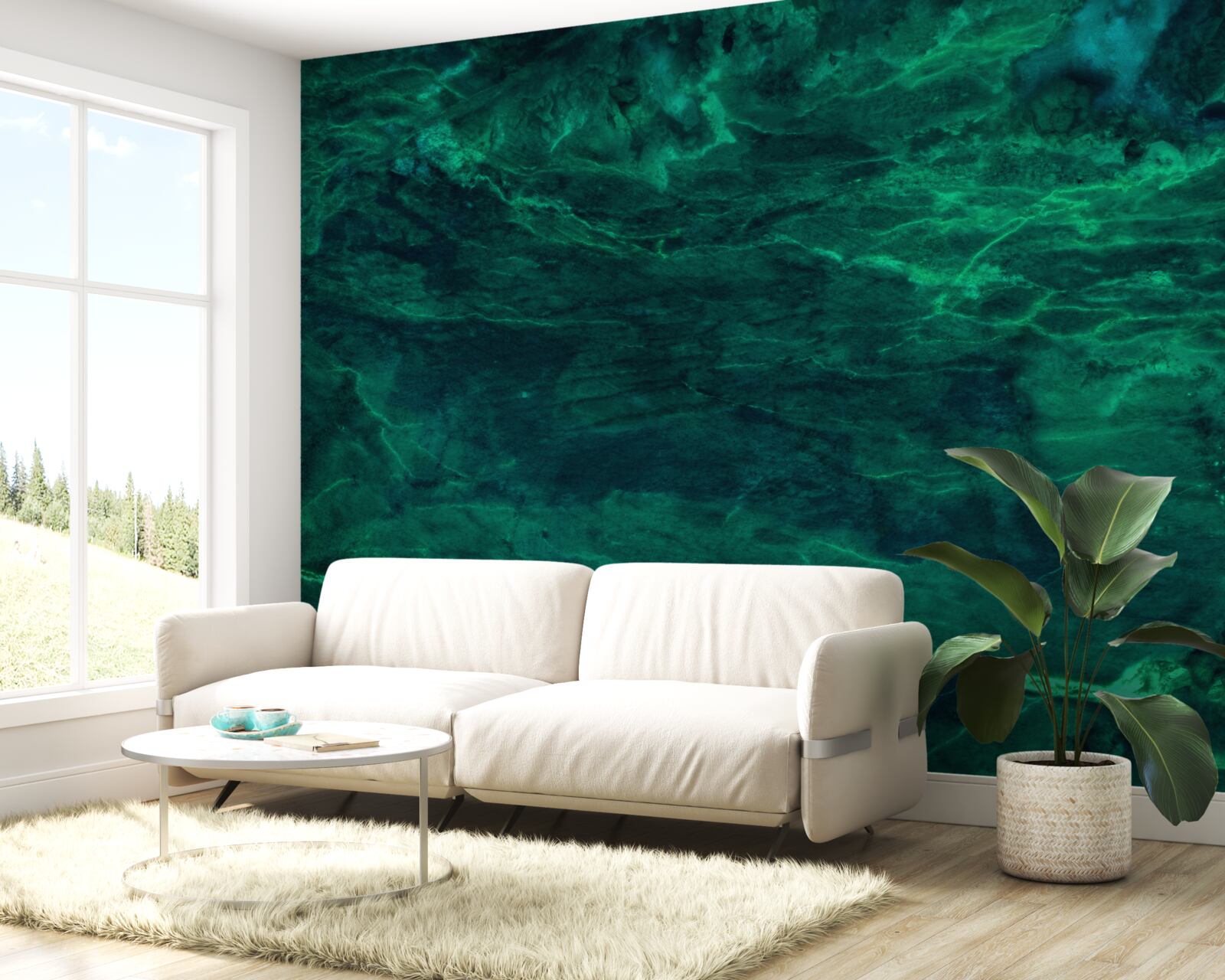 Fototapet marmură verde închis