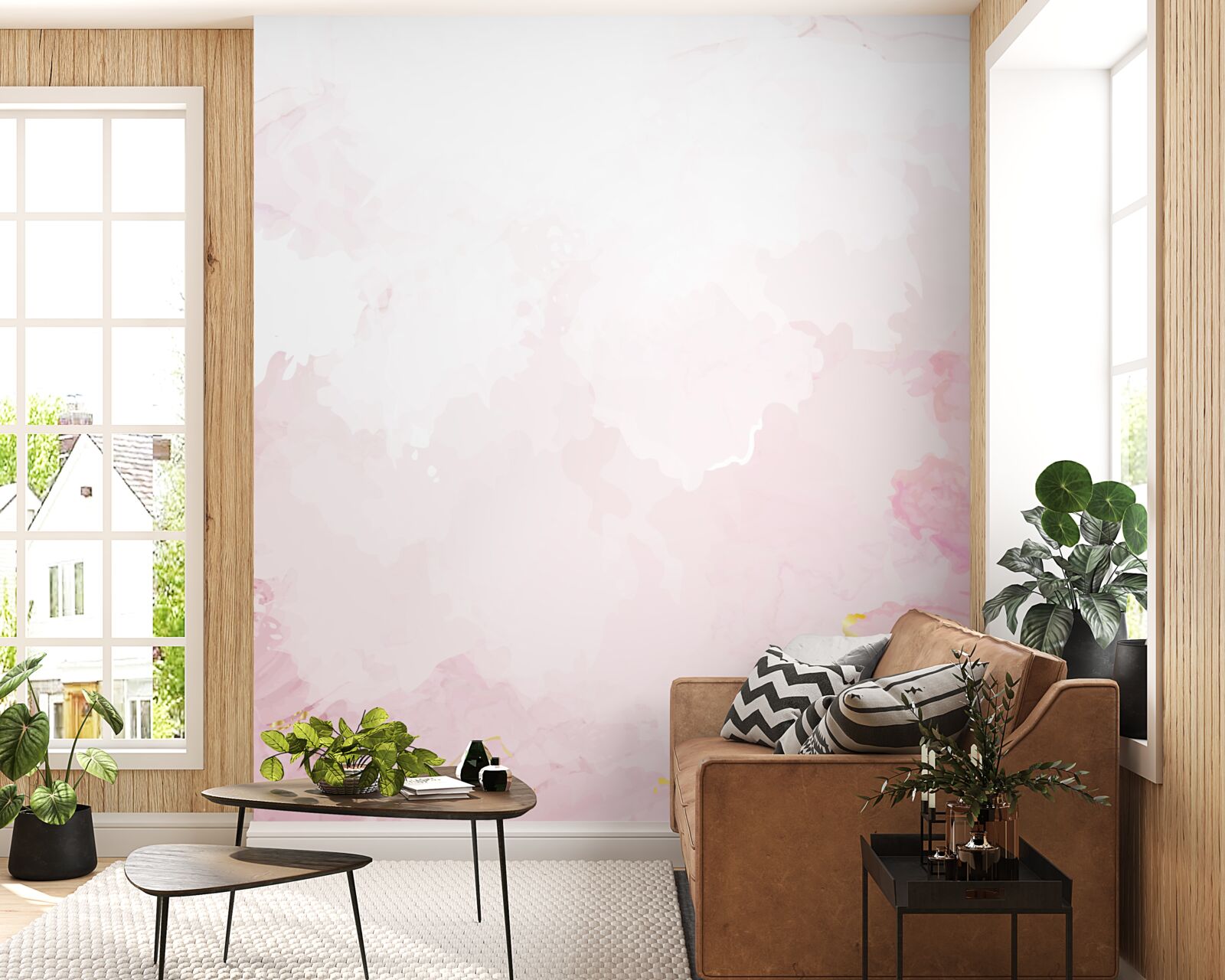 Fototapet marmură în nuanțe moi de alb și roz