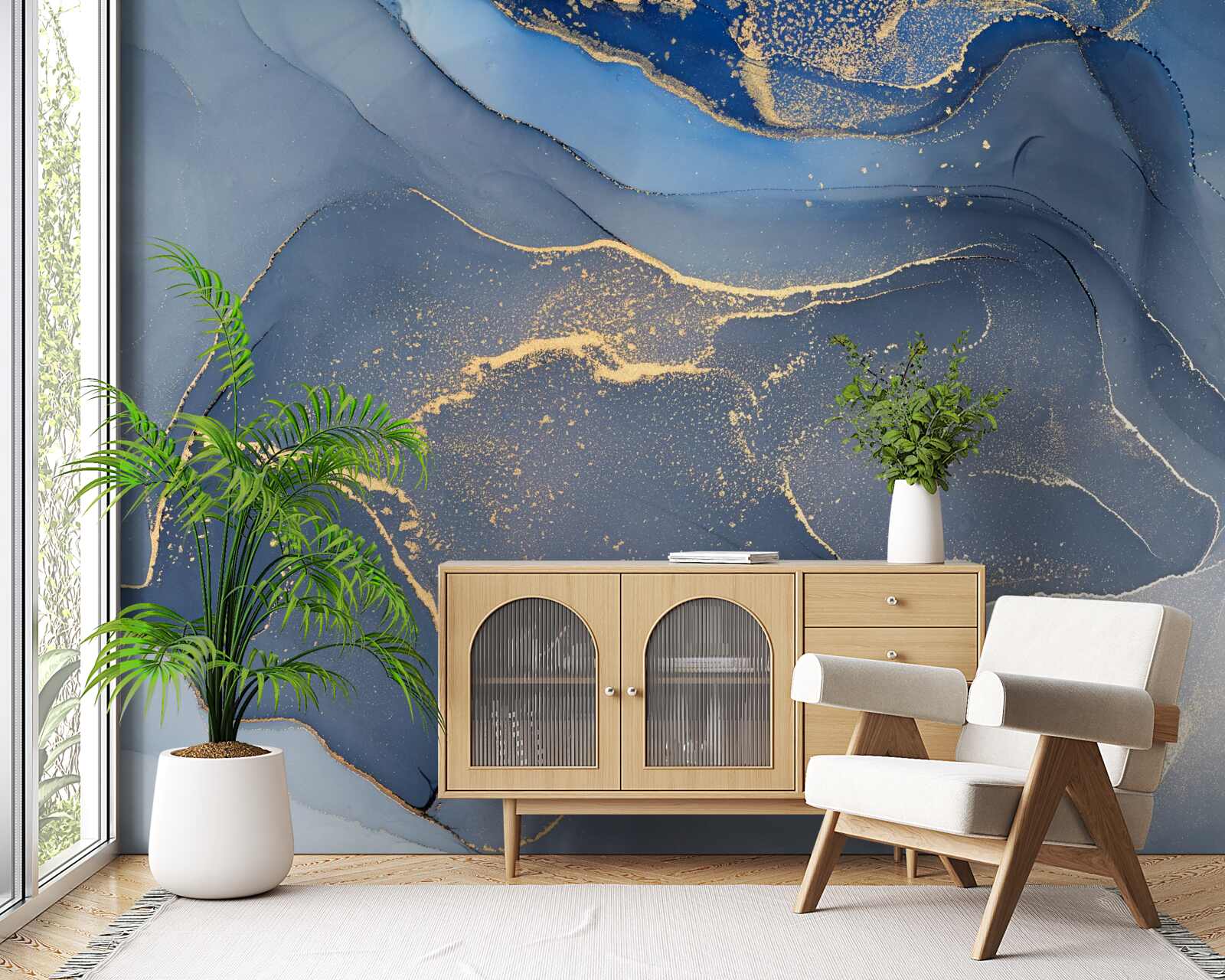 Fototapet gri-albastru mare de piatră